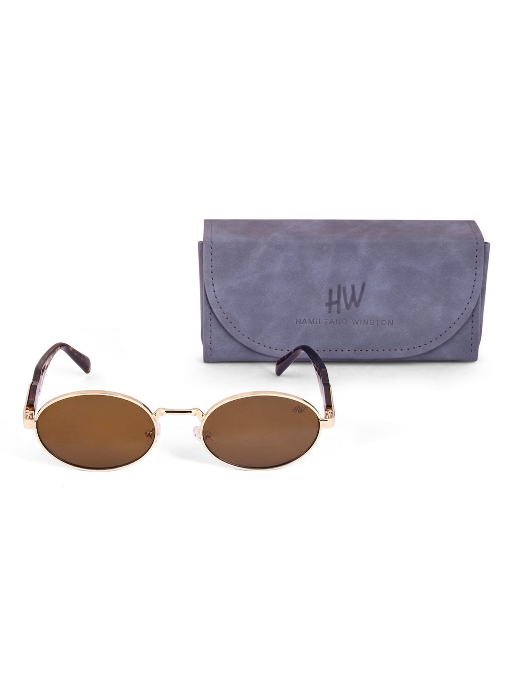 Women's Oval Golden Brown UV Protected Sunglasses