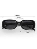 Women's Black Rectangular Premium Sunglasses