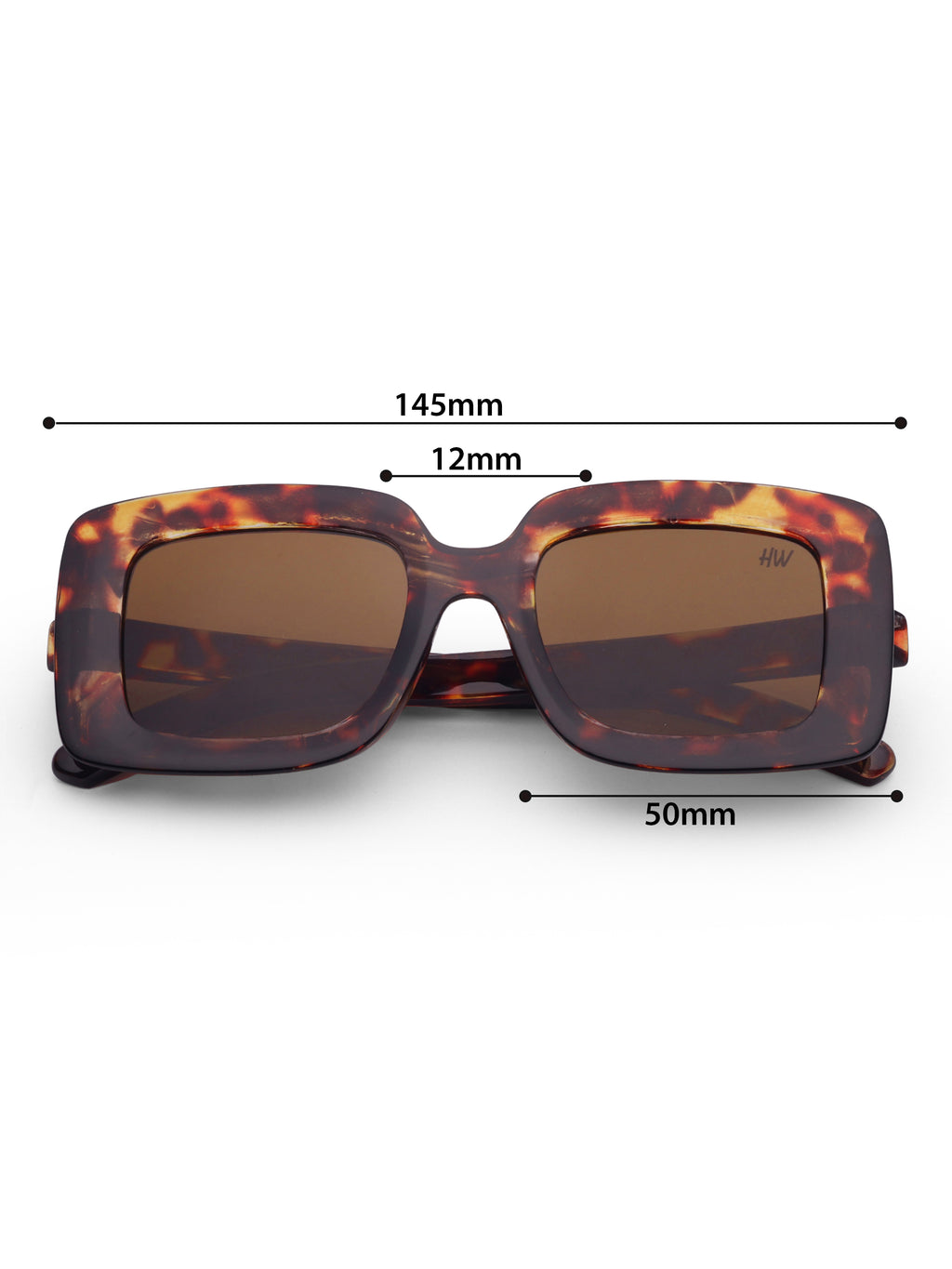Women's Leopard Brown Sqaure Oversize Sunglasses