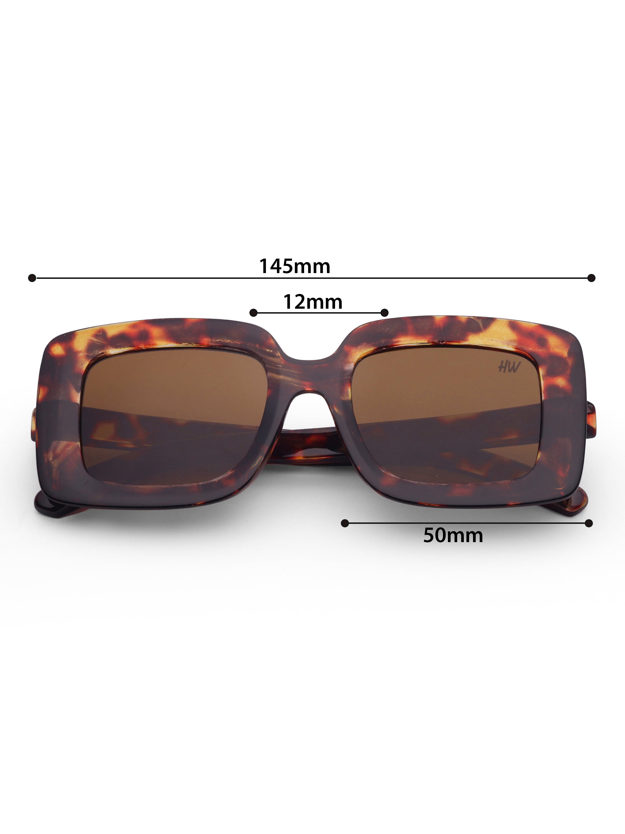 Women's Leopard Brown Sqaure Oversize Sunglasses