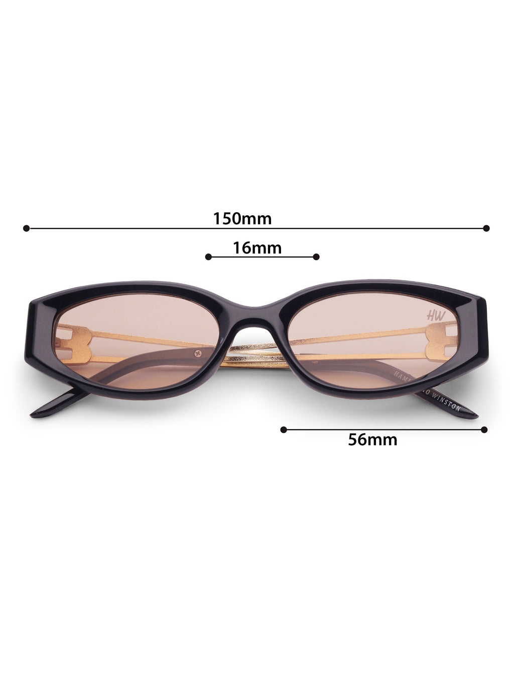 Women's Gold Black Peach Sunglasses