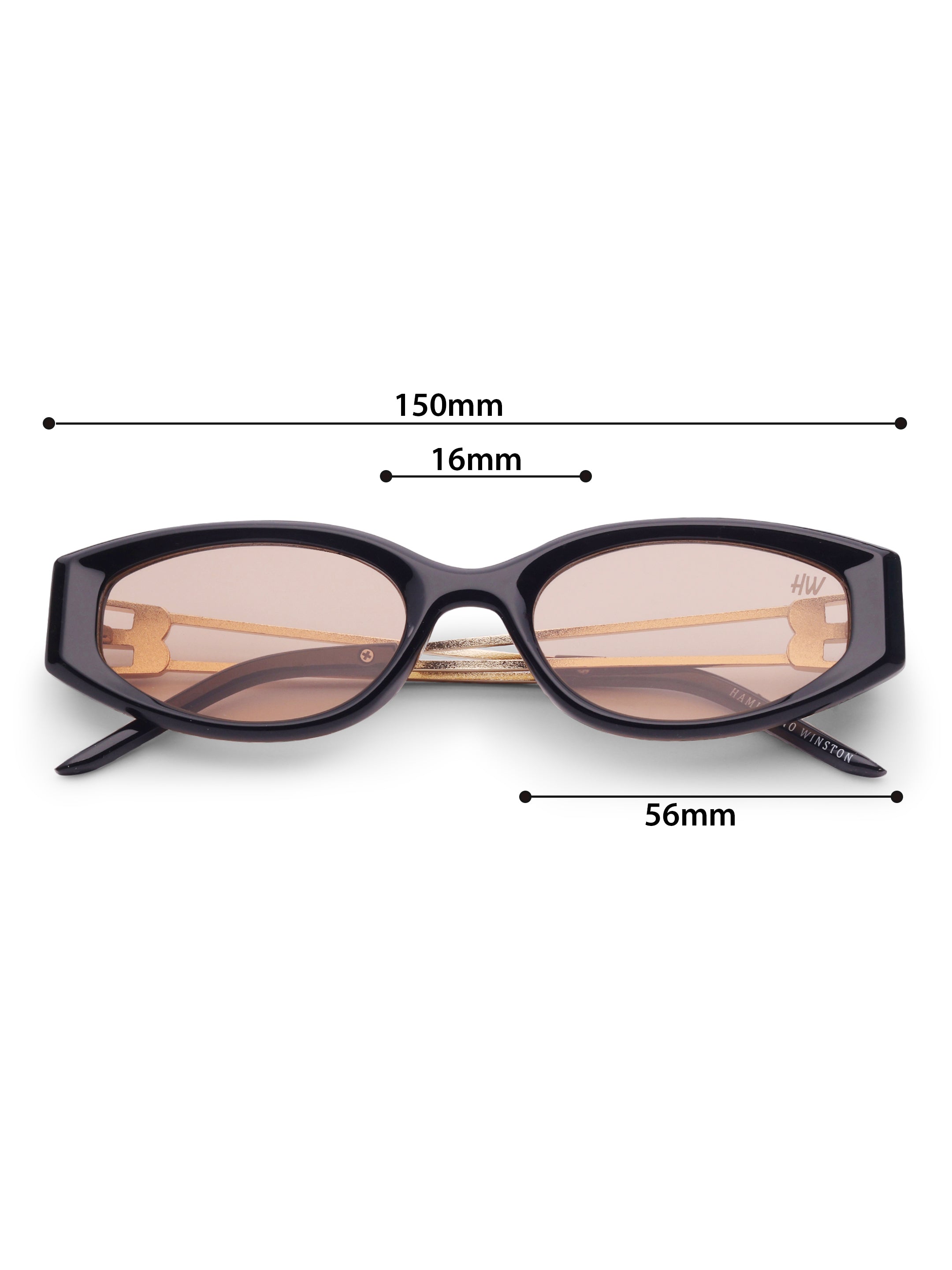 Women's Gold Black Peach Sunglasses