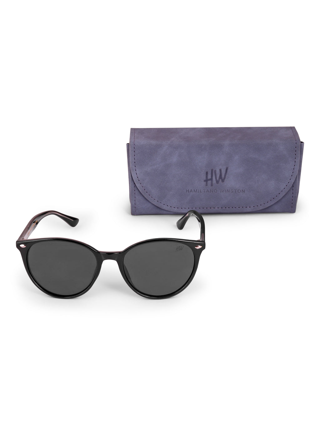 Women's Black Oval UV Protected Sunglasses