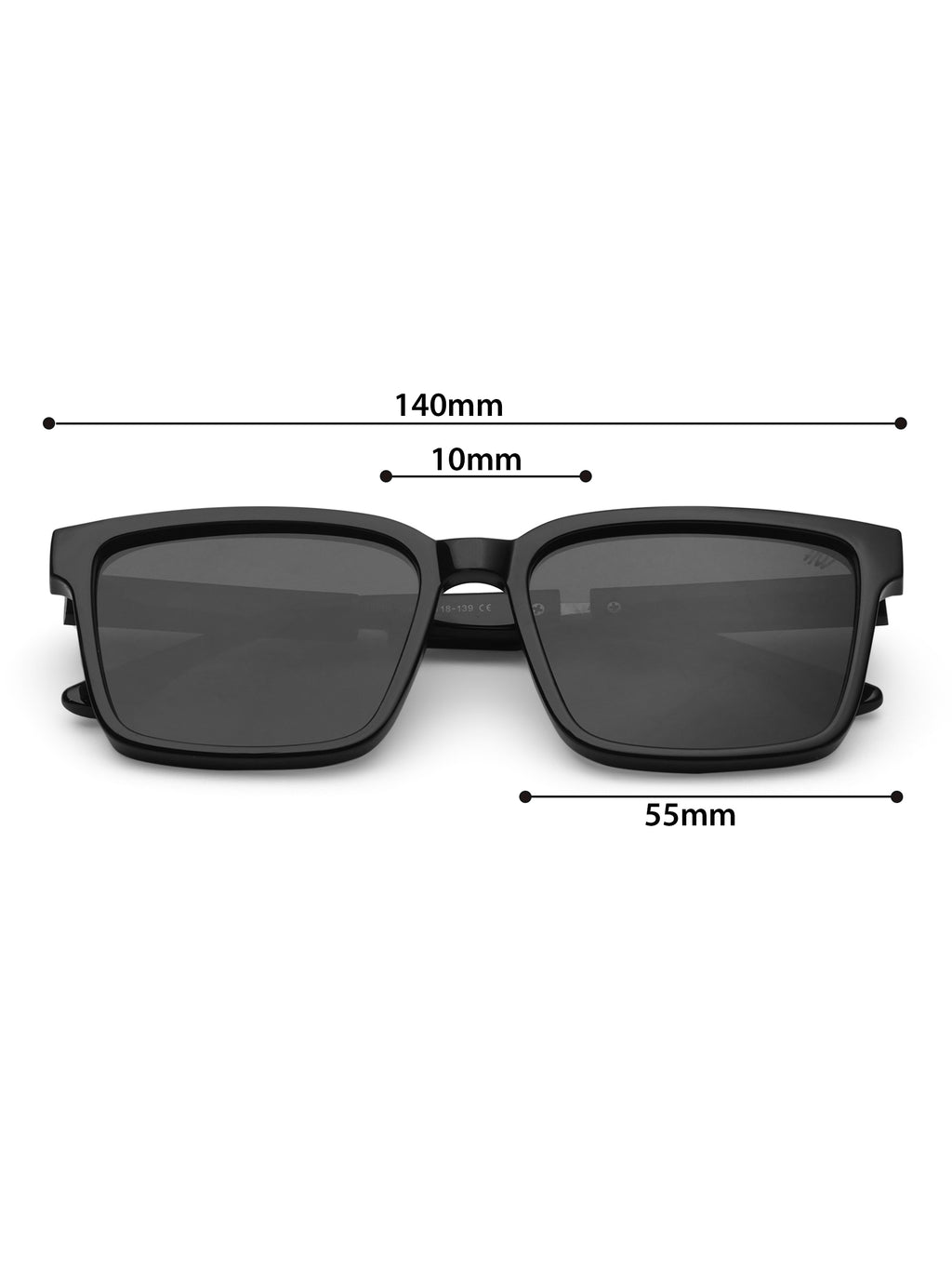 Men's UV Protected Black Wayfarer Rectangular Sunglasses