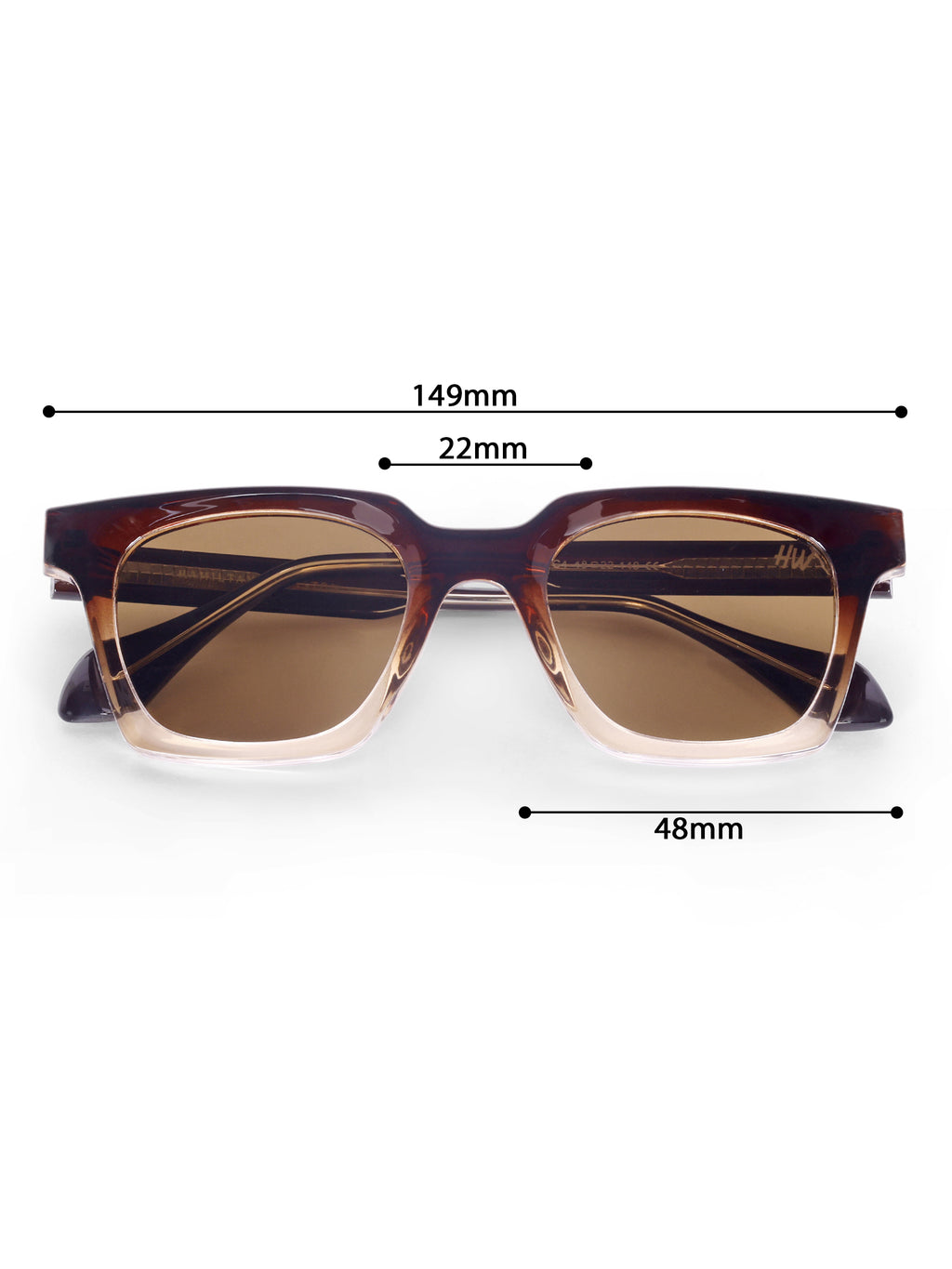 Women's Brown UV Protected Rectangular Sunglasses