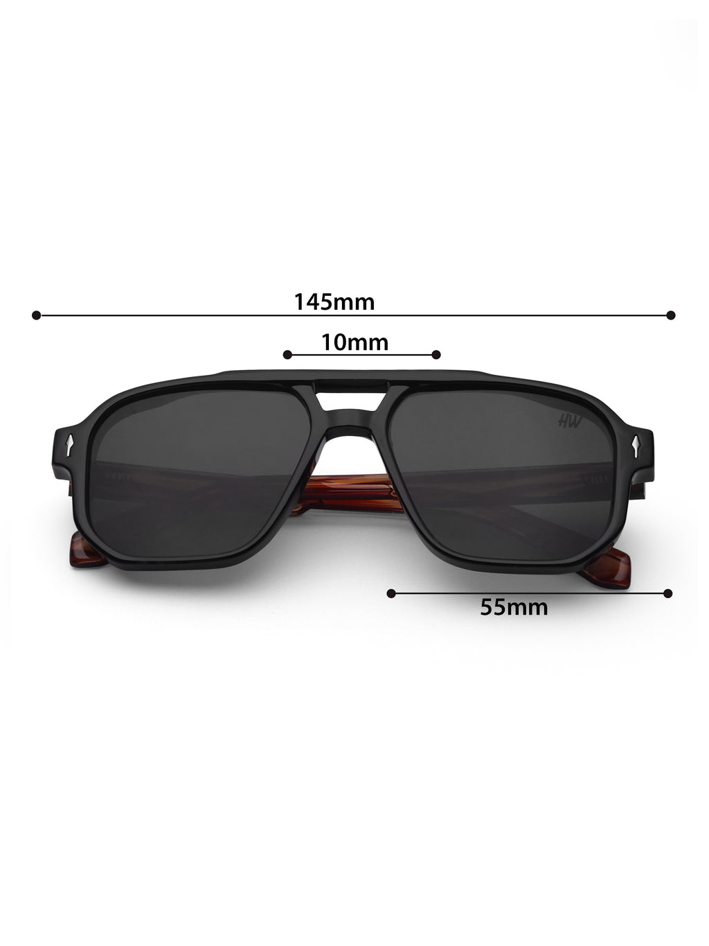 Men's UV Protected Gold Wooden Look Black Wayfarer Sunglasses