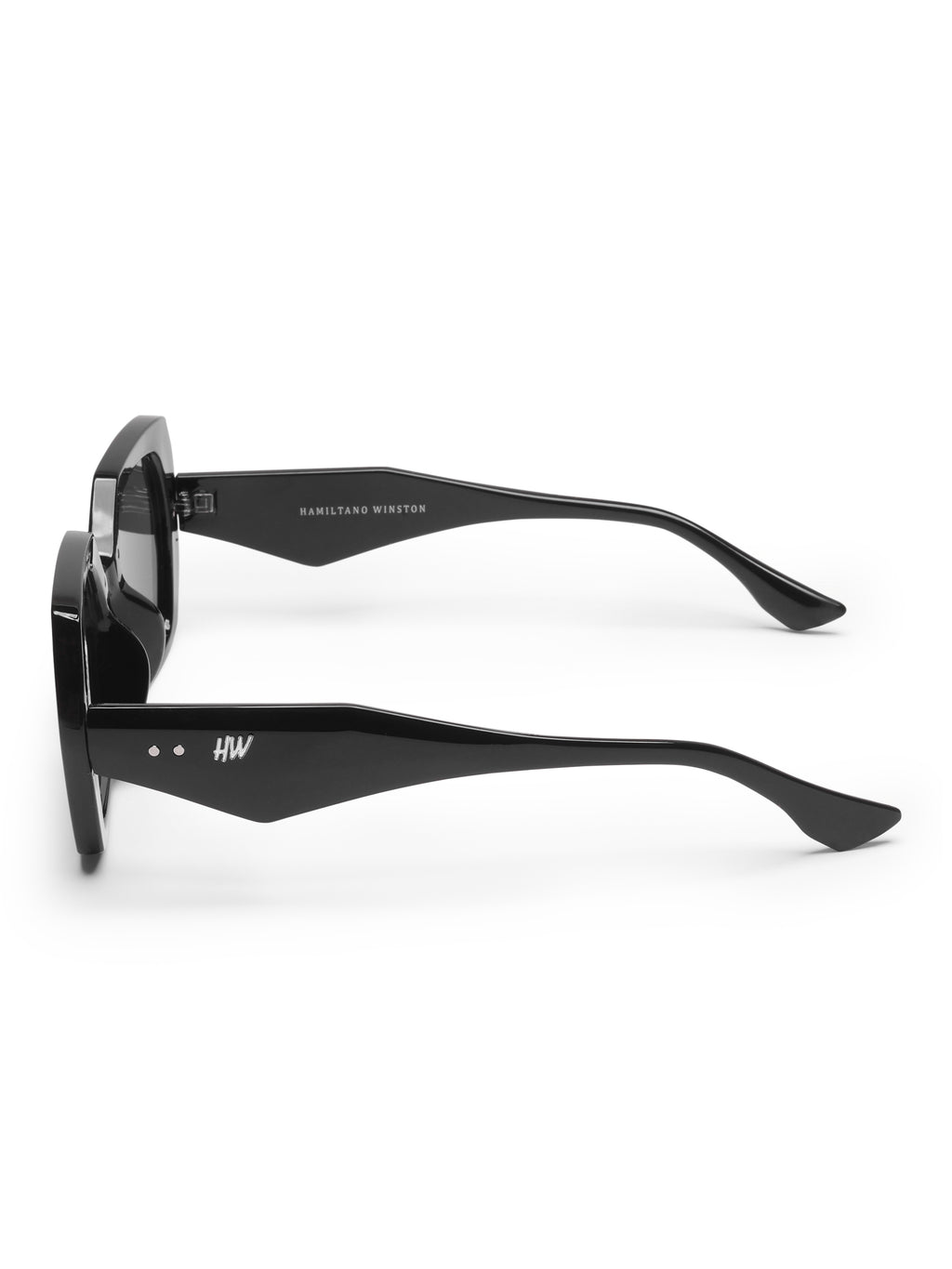 Noelle Black Hexagon Oversized UV Protected Womens Sunglasses