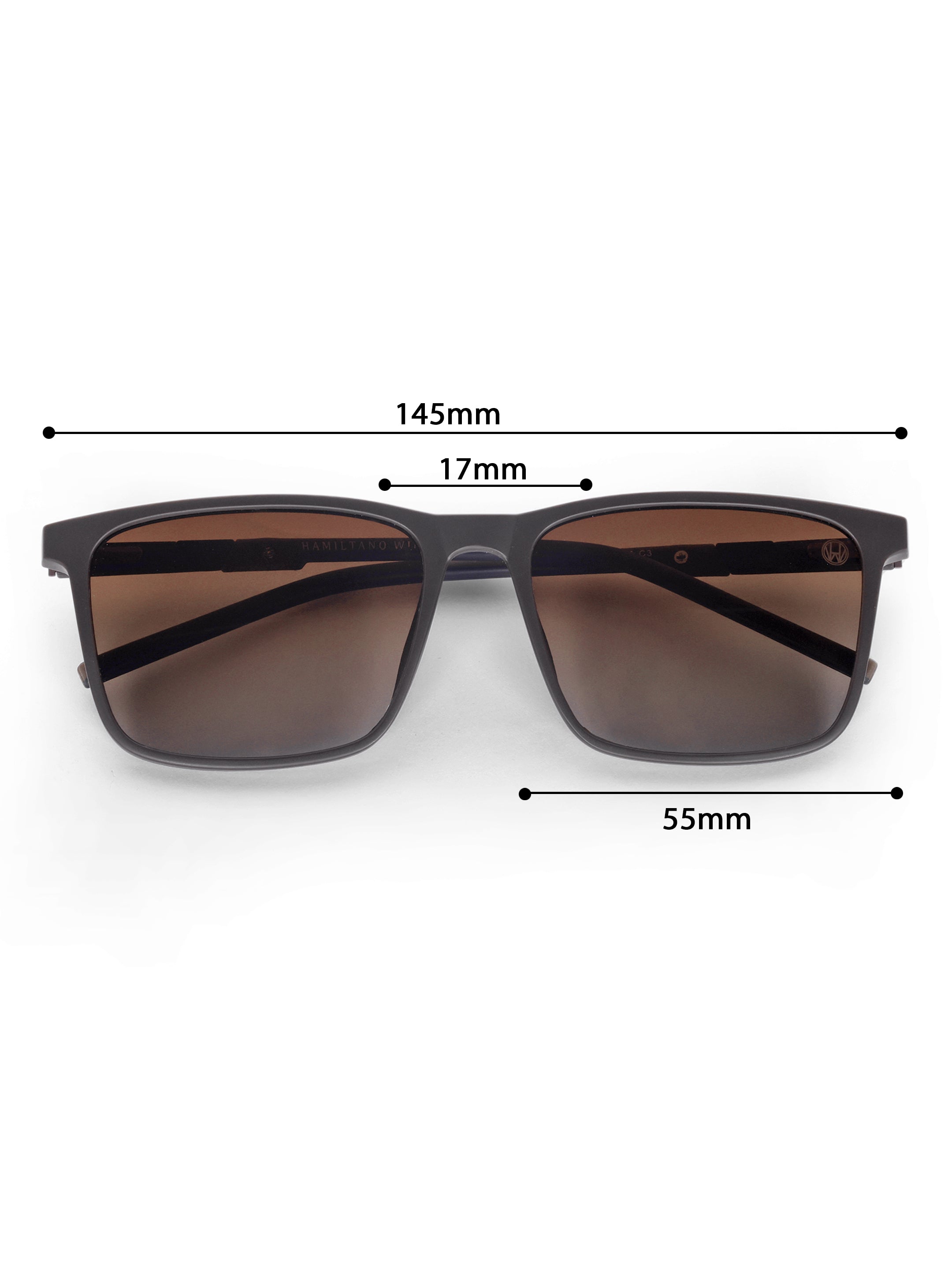 Men's Brown Wayfarer Rectangular Sunglasses