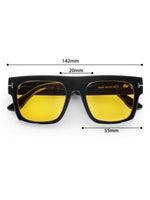 Men's Yellow Wayfarer Rectangular Sunglasses