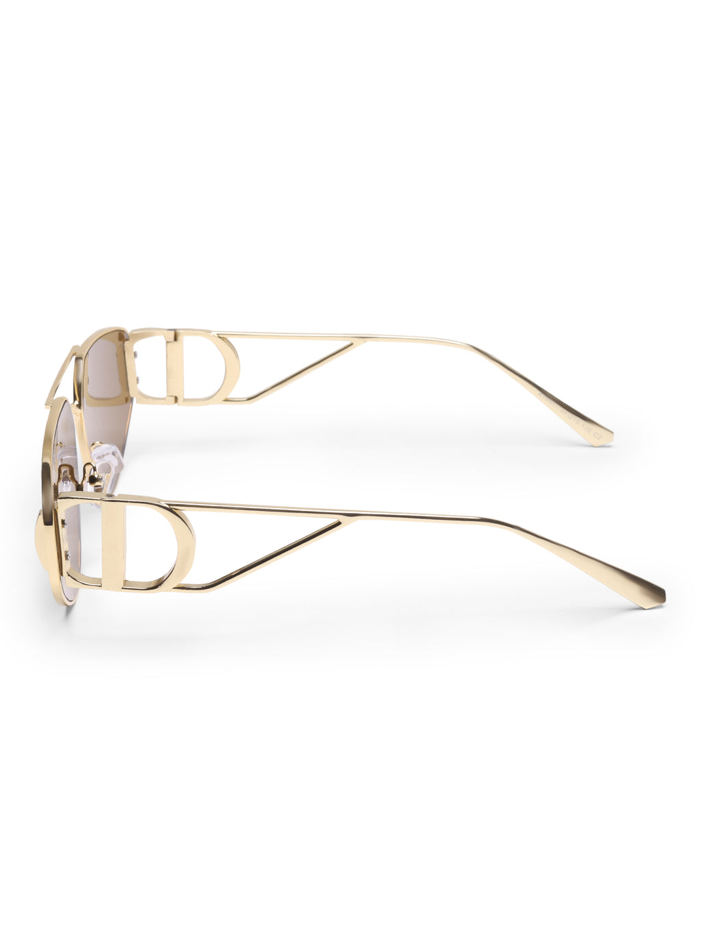 Azura Gold Brown Metal Oval UV Protected Womens Sunglasses