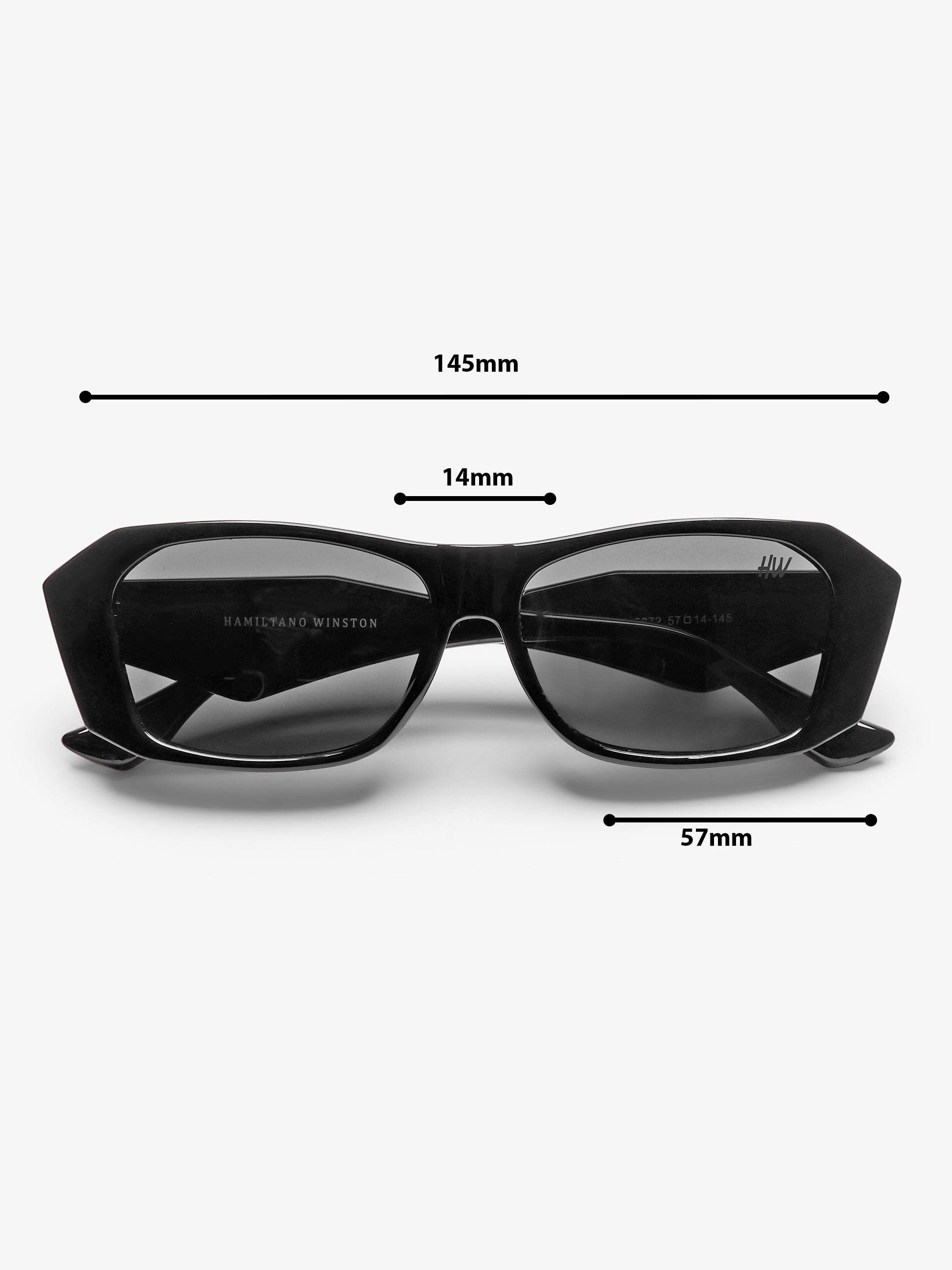 Brielle Black Rectangular UV Protected Womens Sunglasses