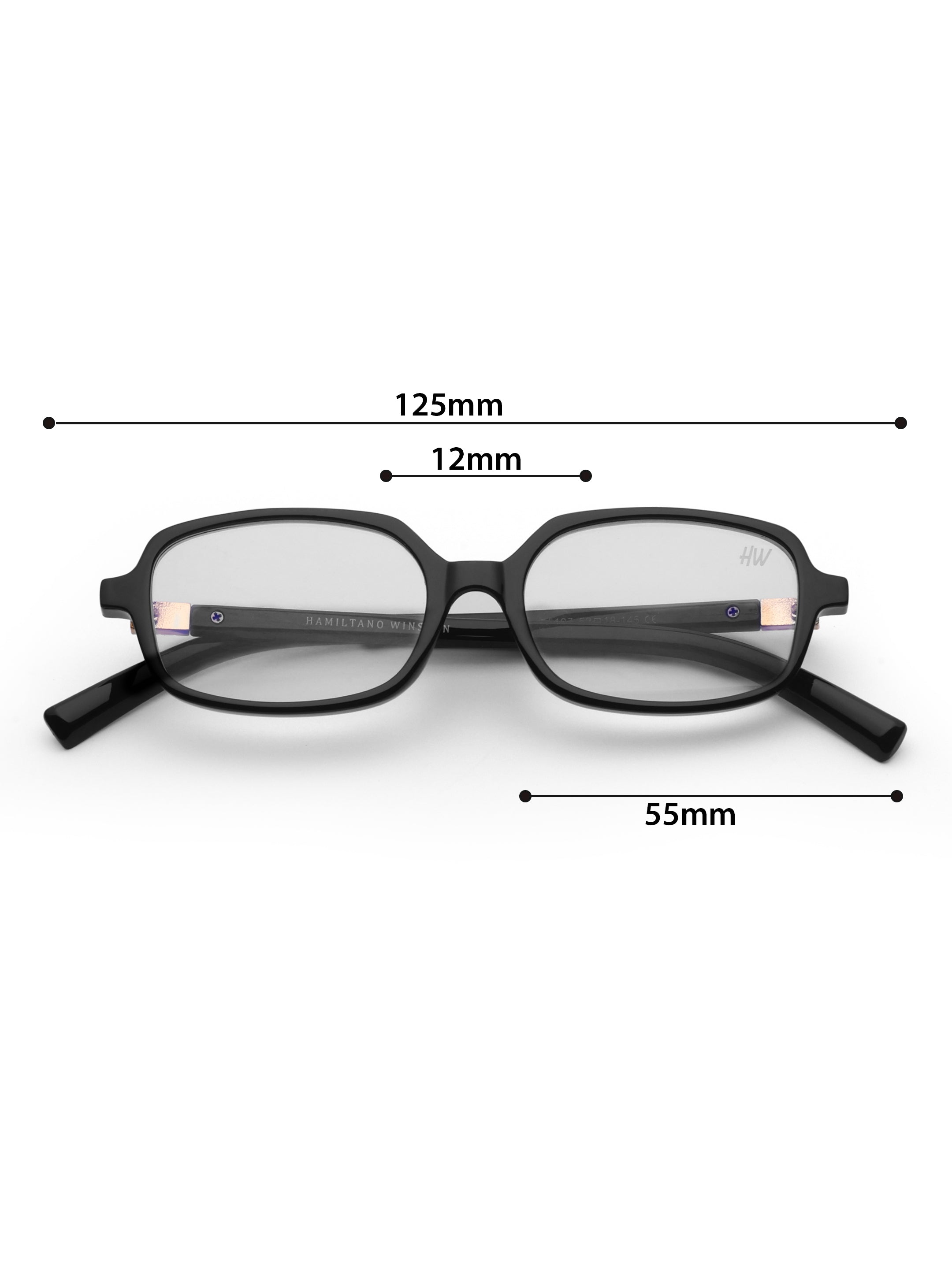 Women's Small Rectangle Transparent Frame