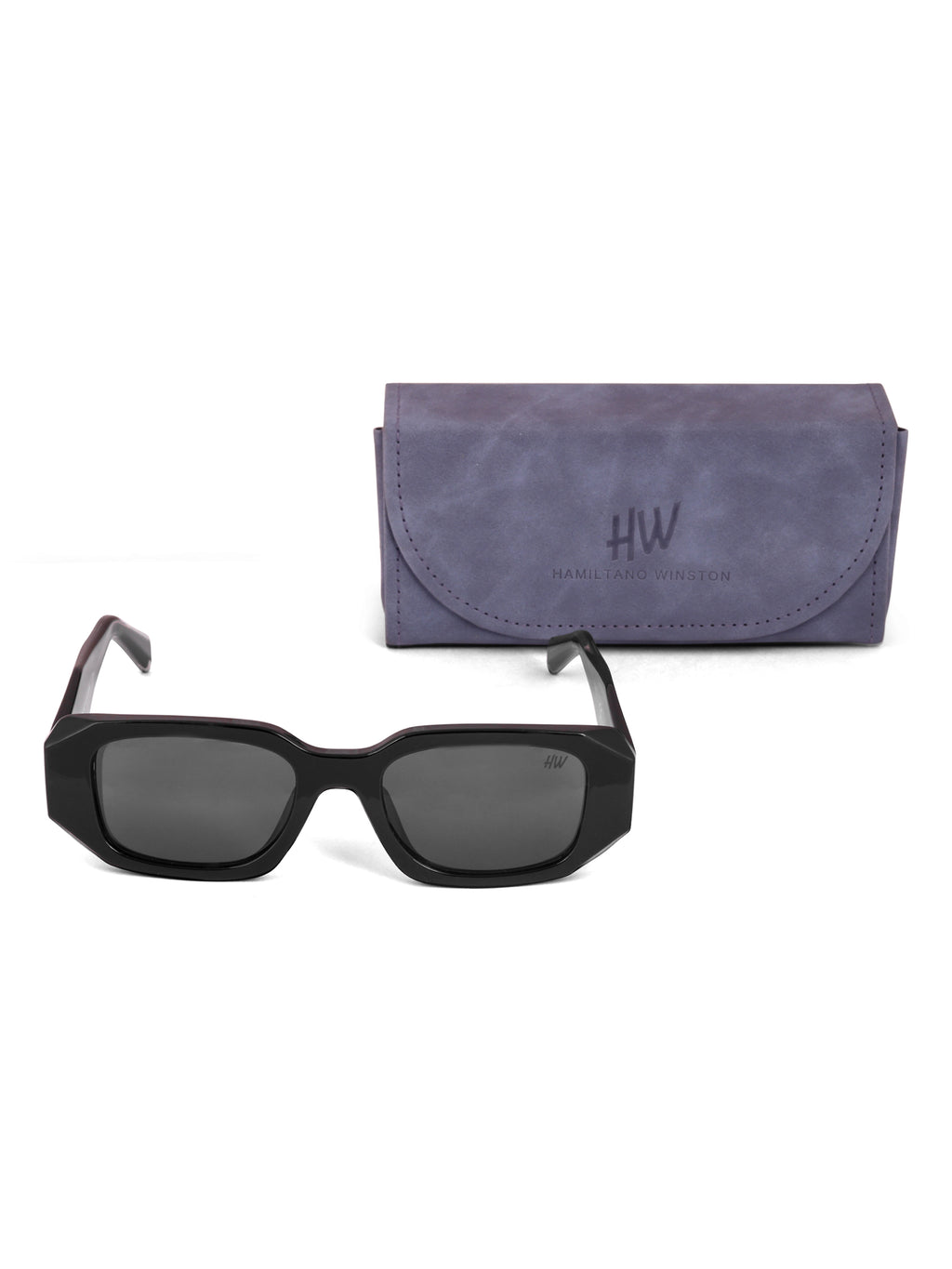 Women's Black Rectangular UV Protected Sunglasses