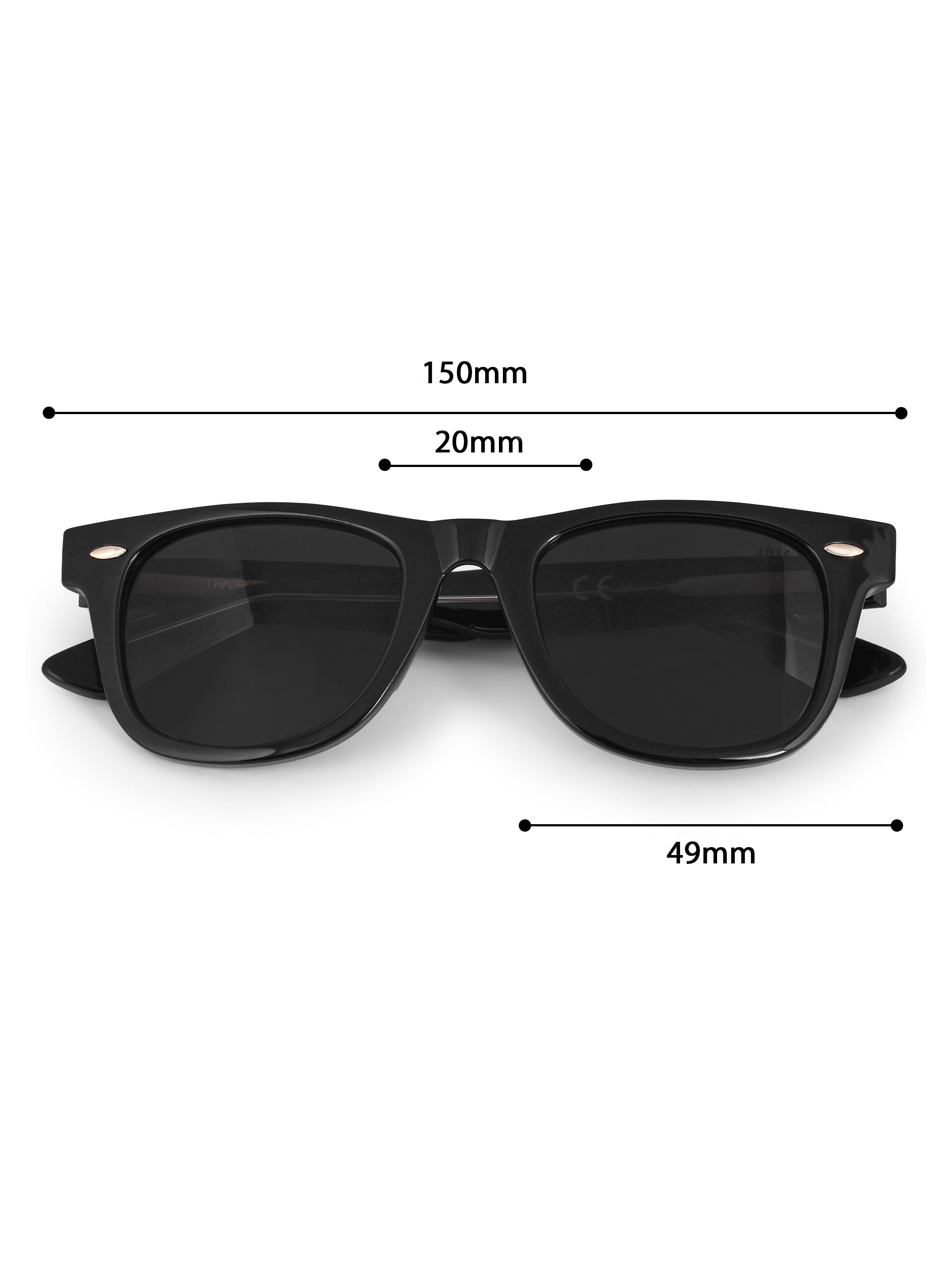 Men's Classic Black Wayfarer Sunglasses