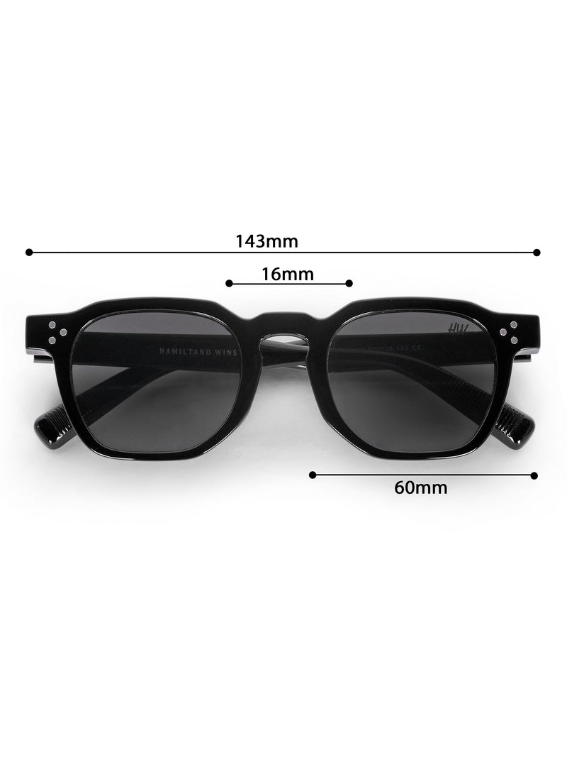 Men's Hexagon Black UV Protected Sunglasses