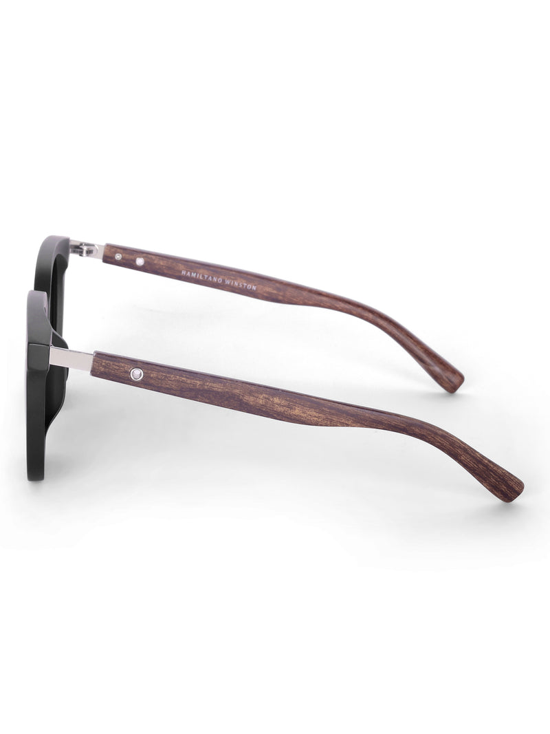 Unisex Polarized UV Protected Black Rectangular