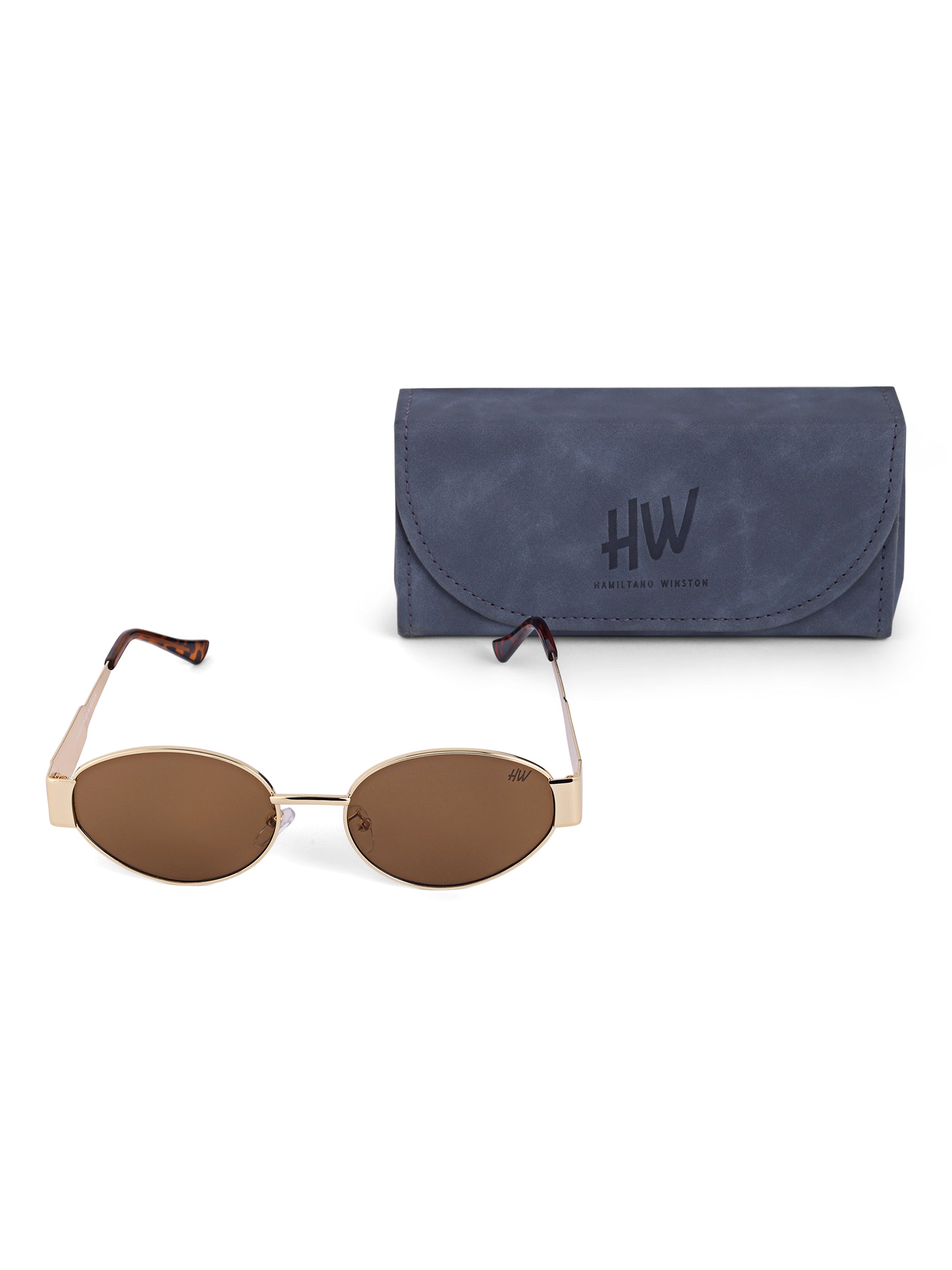 Brown Women Oval UV Protected Sunglasses