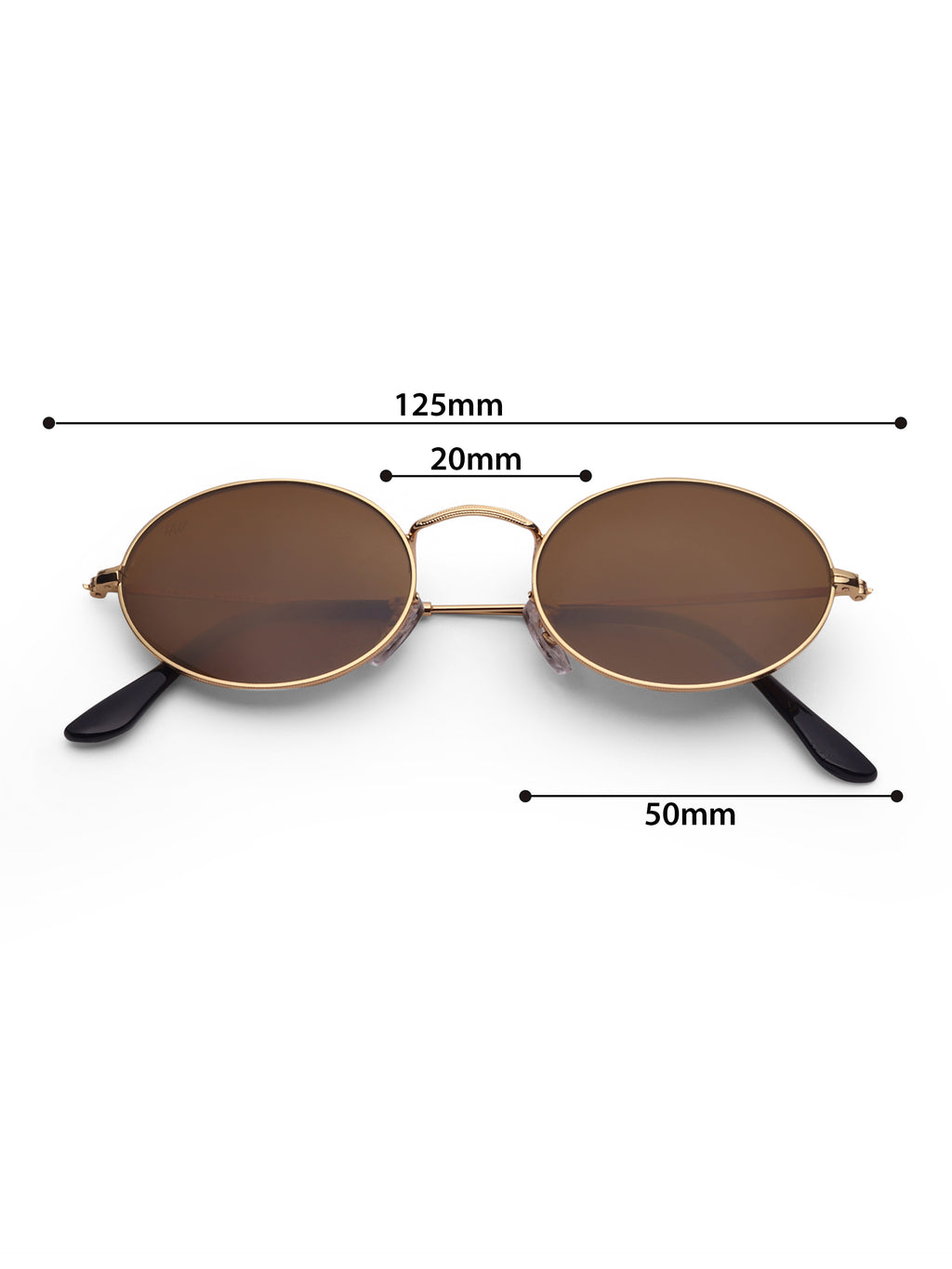 Women's Gold Brown Oval Sunglasses
