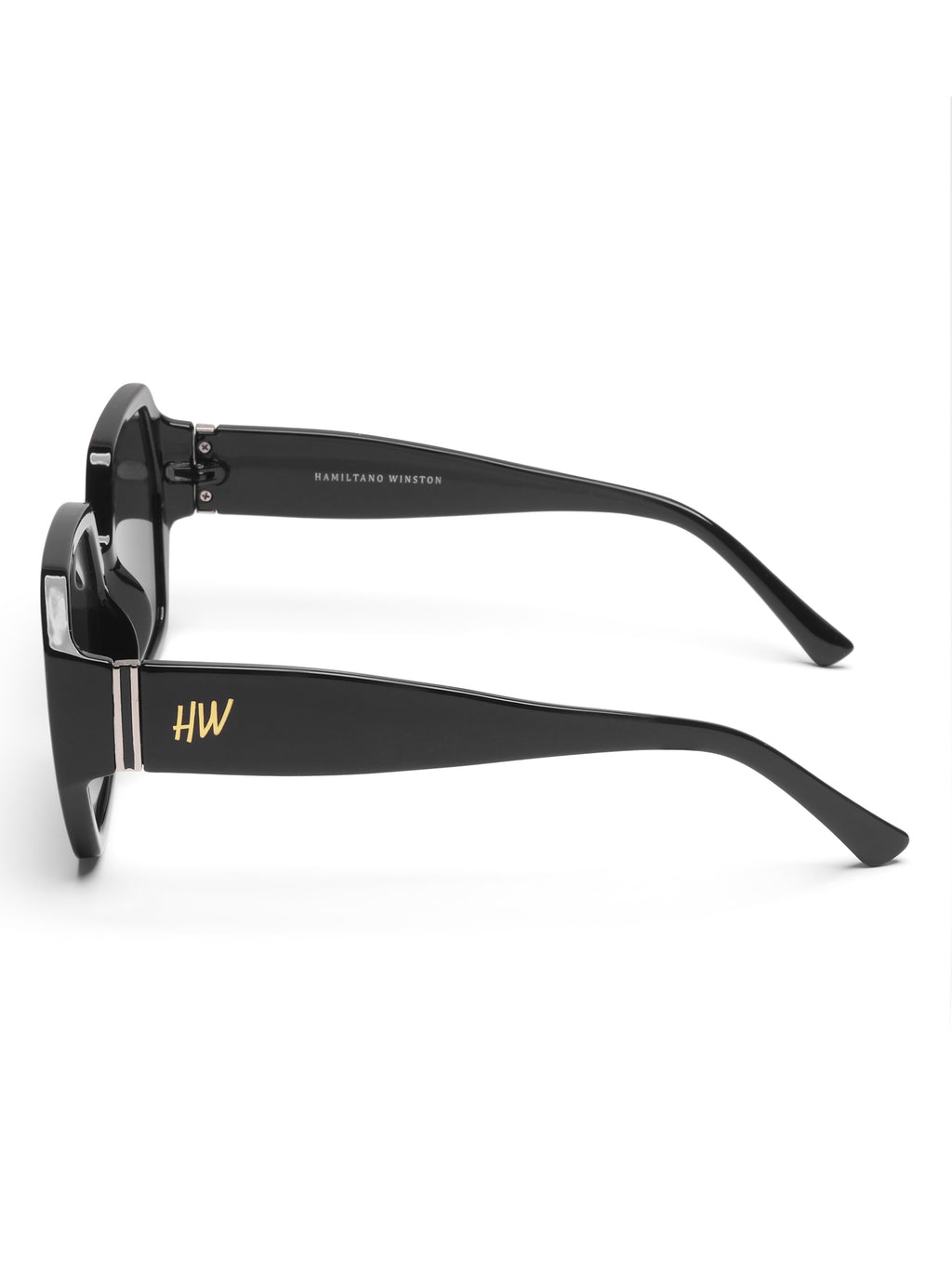 Zarela Acetate Oversized Black Hexagon UV Protected Womens Sunglasses