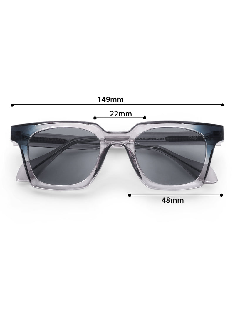 Women's Grey UV Protected Rectangular Sunglasses