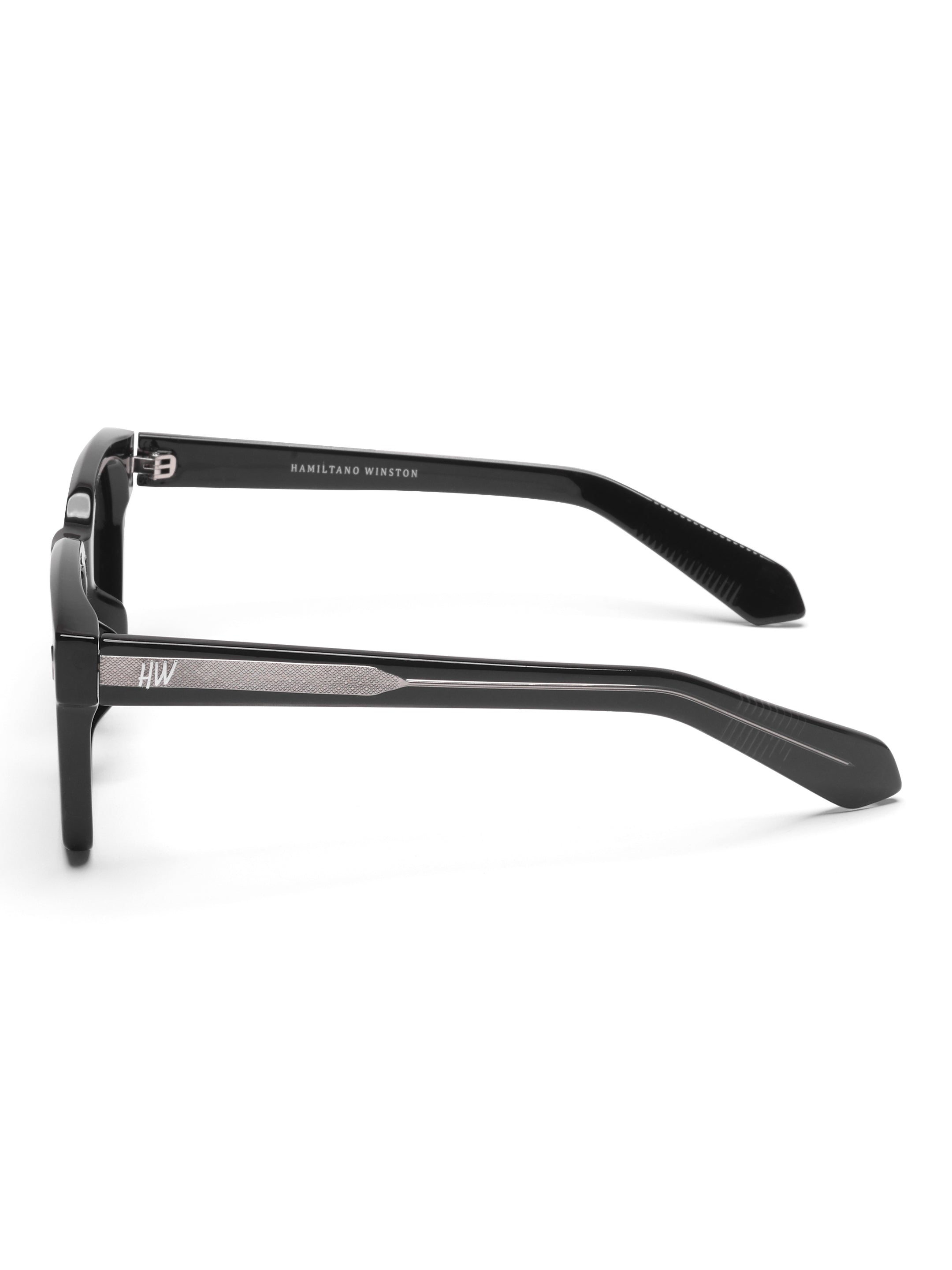 Montaro Black Wayfarer Mens Sunglasses