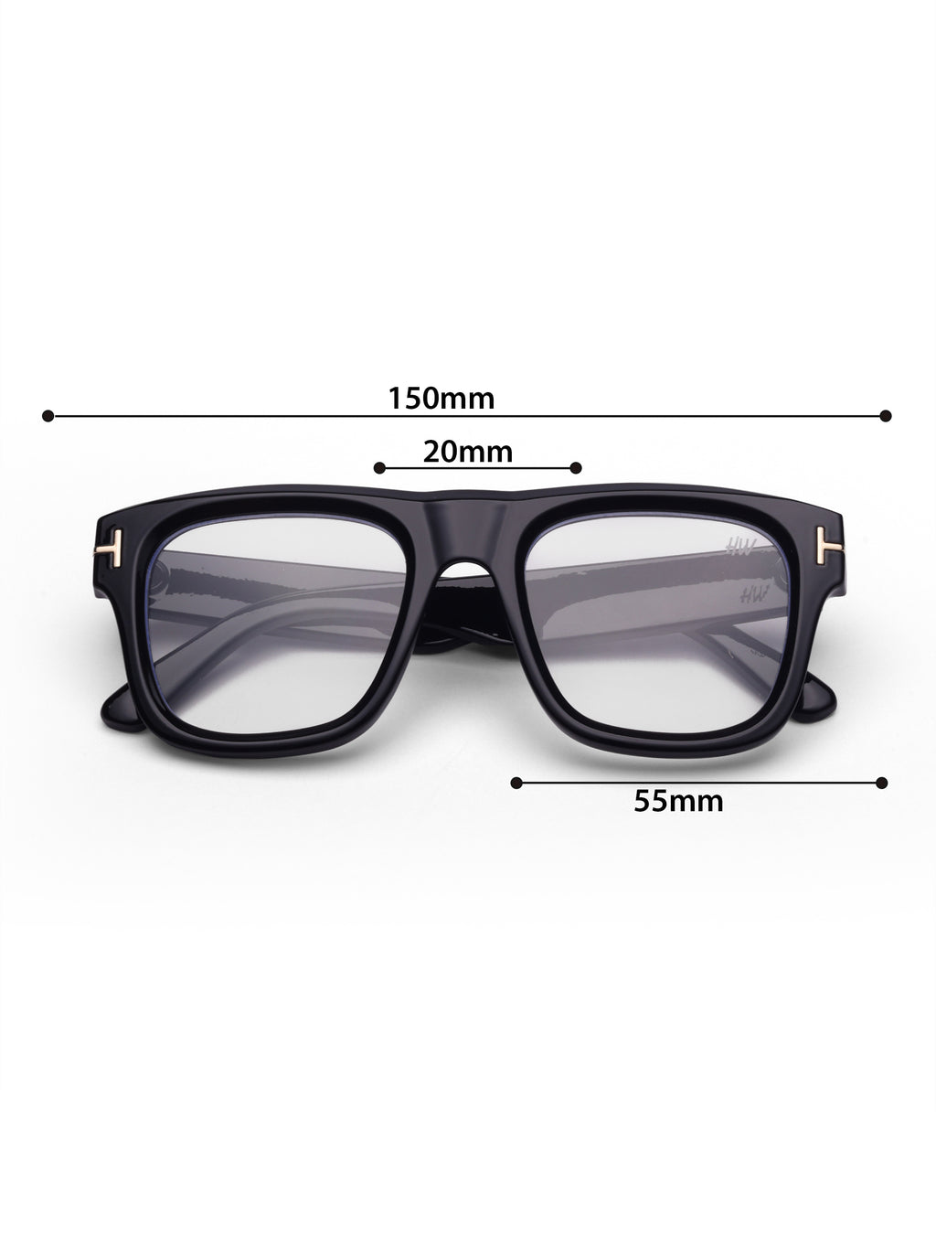 Men's  Wayfarer Rectangular Optical Frame Black