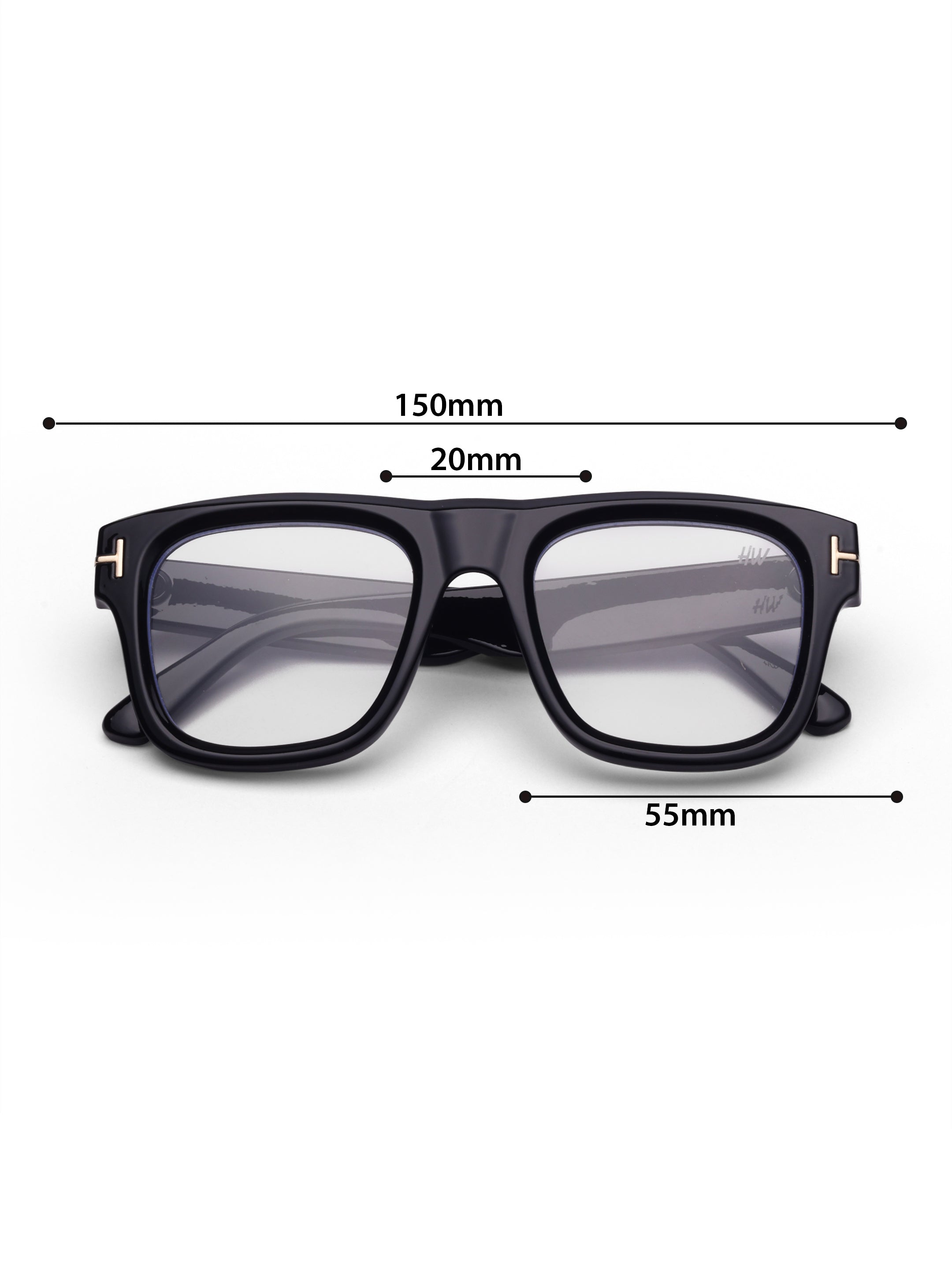 Men's  Wayfarer Rectangular Optical Frame Black