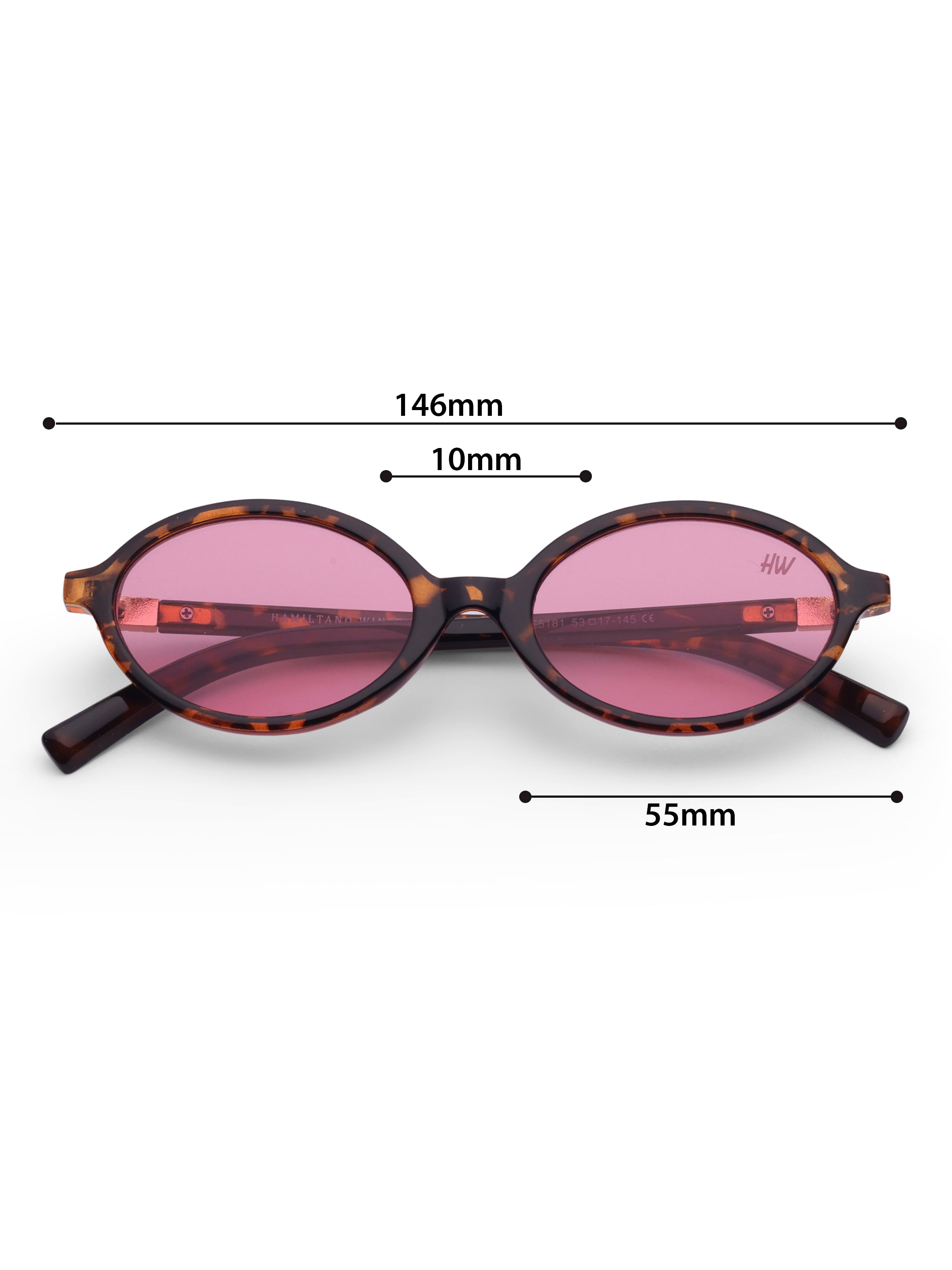 Women's Leopard Pink Oval Sunglasses