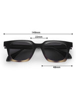 Women's Black Rectangular Sunglasses