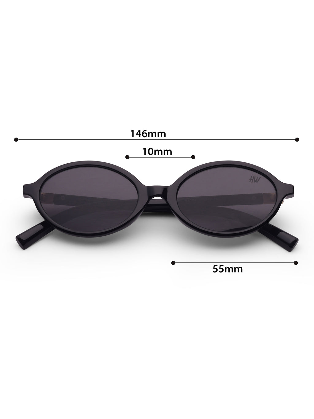 Women's Oval Black Sunglasses