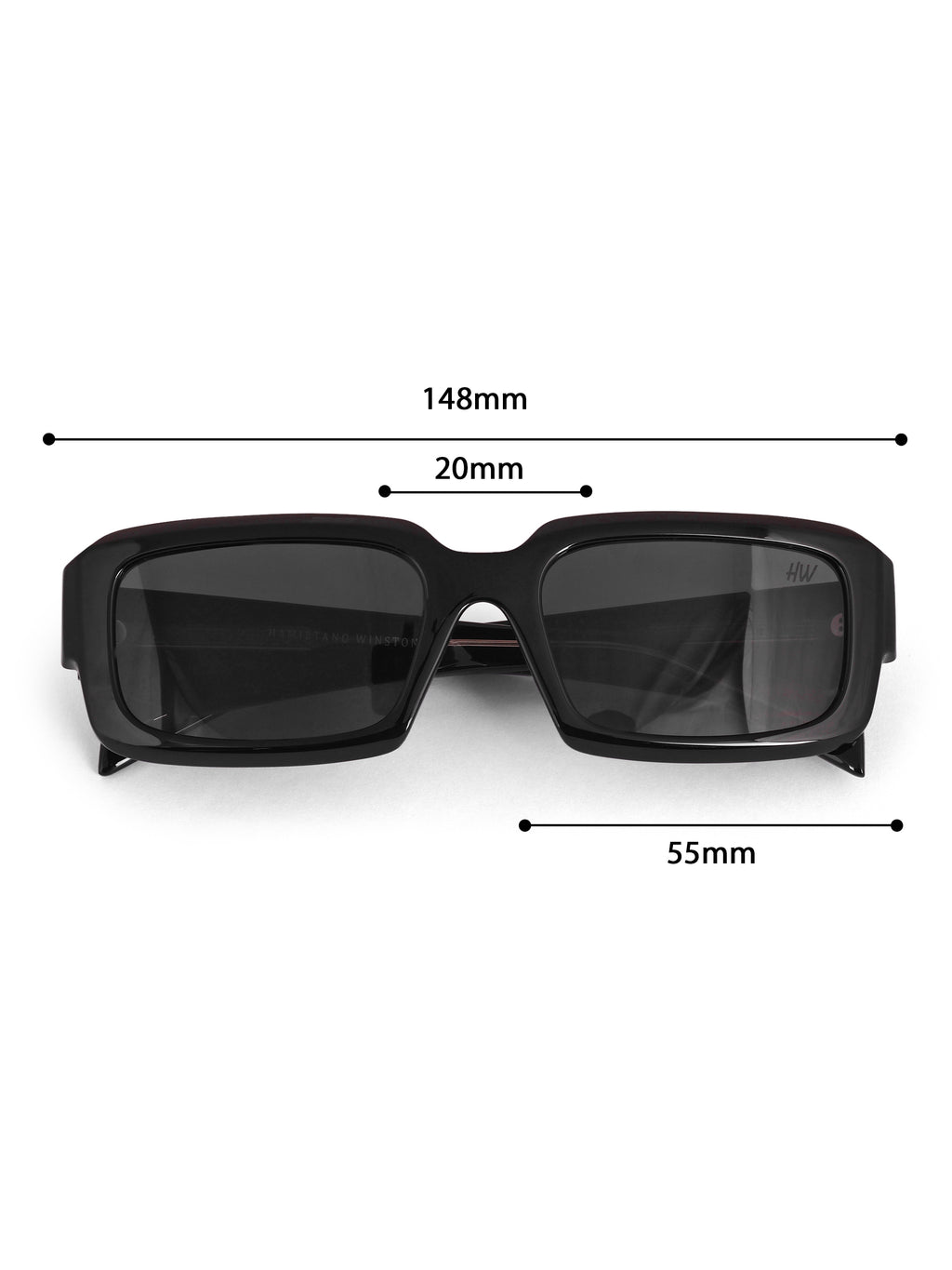 Men's Rectangular Black Sunglasses