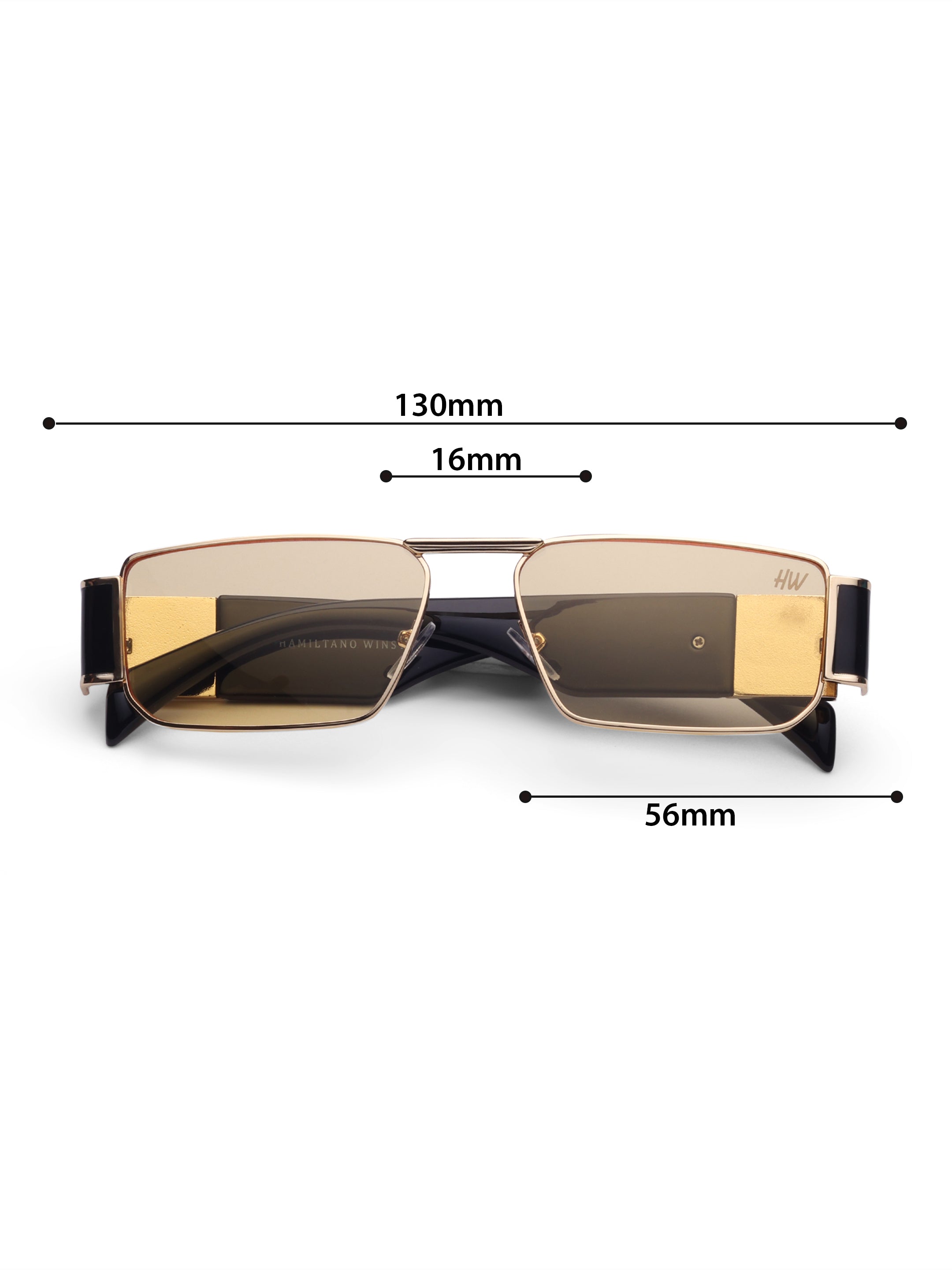 Men's UV Protected Gold Yellow Sunglasses
