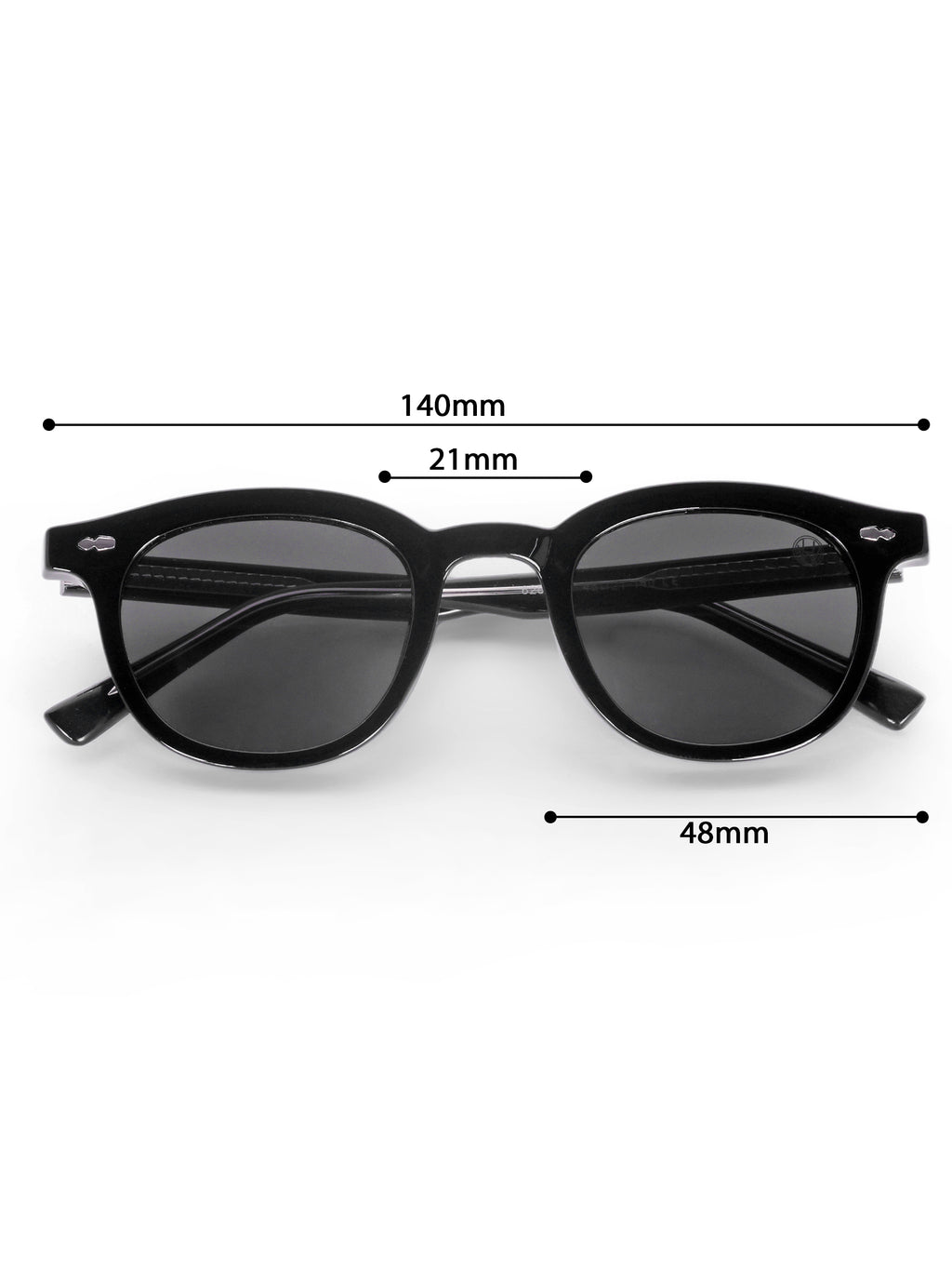 Women's Black UV Protected Round Premium Sunglasses
