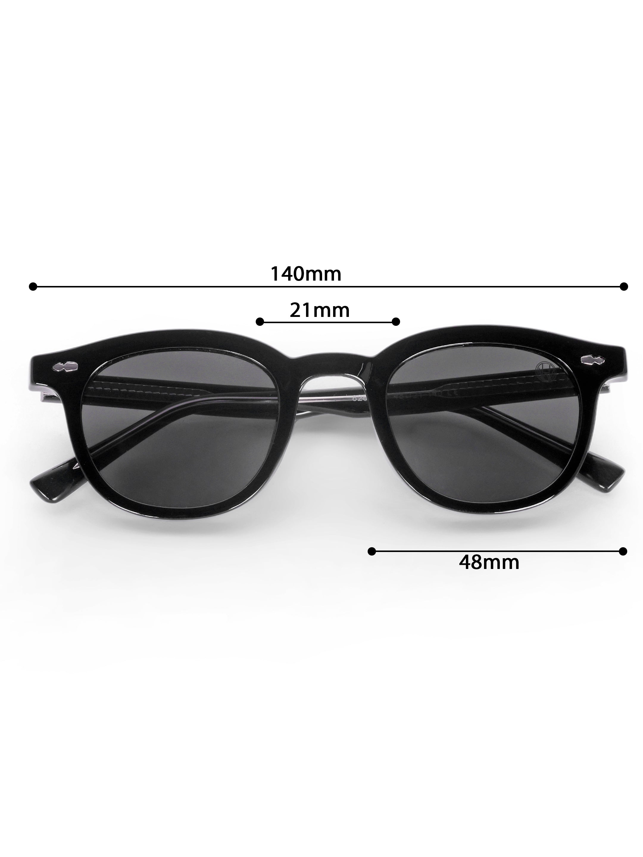 Women's Black UV Protected Round Premium Sunglasses