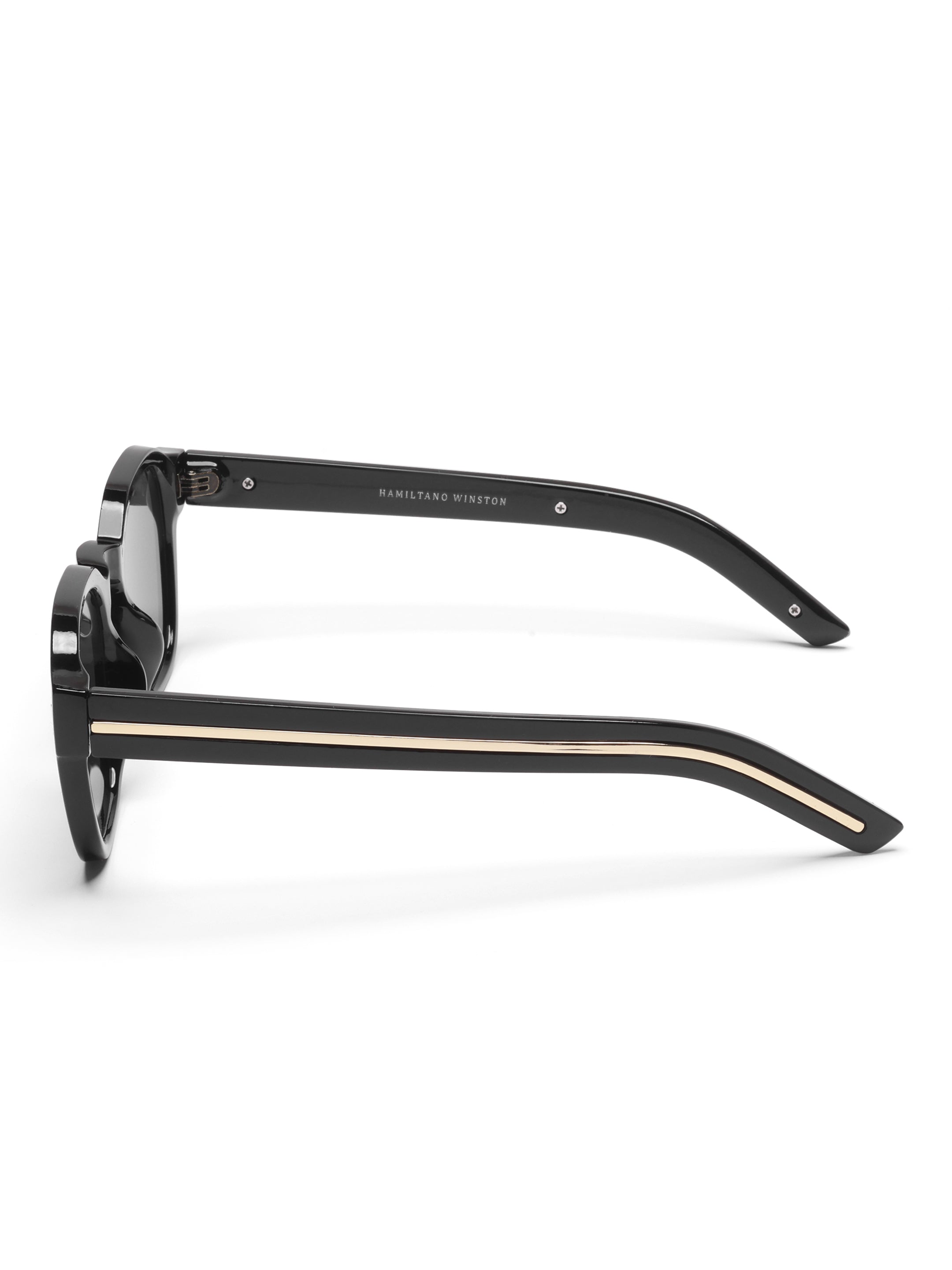 Valen Black Round Mens Sunglasses