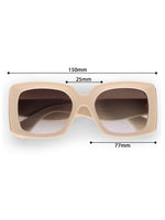 Women's Polarized Brown Rectangular Oversized Sunglasses