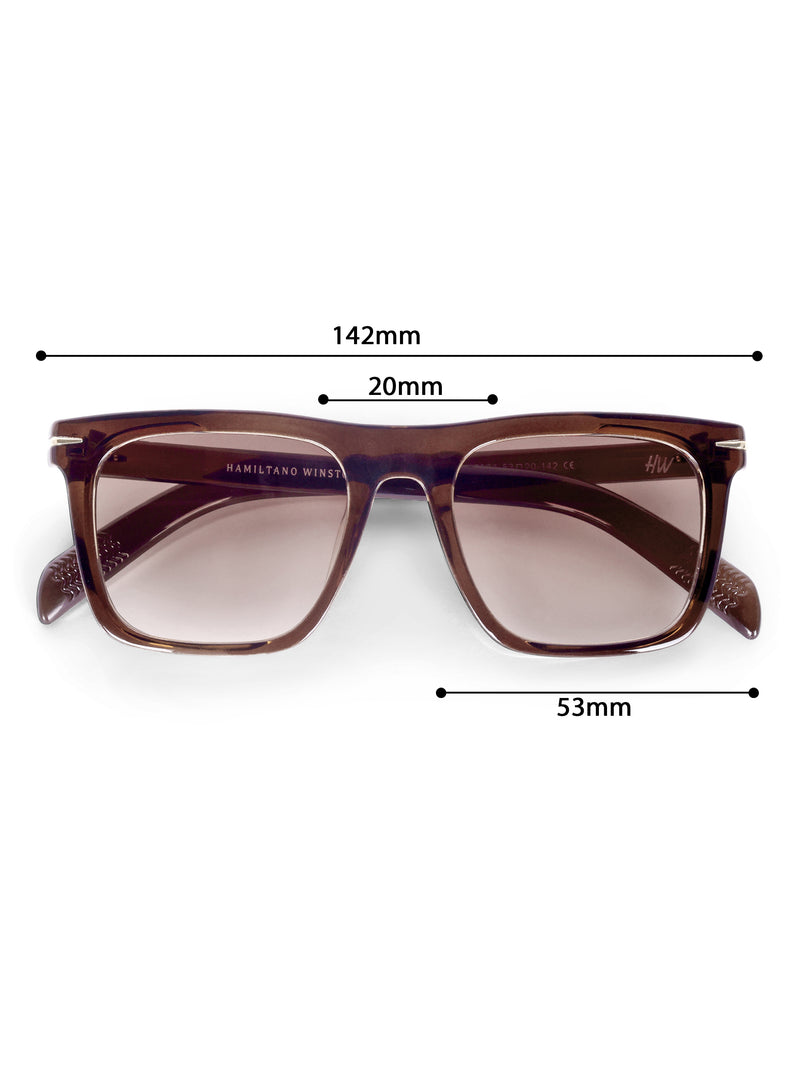 Men's Brown Wayfarer Rectangular Sunglasses
