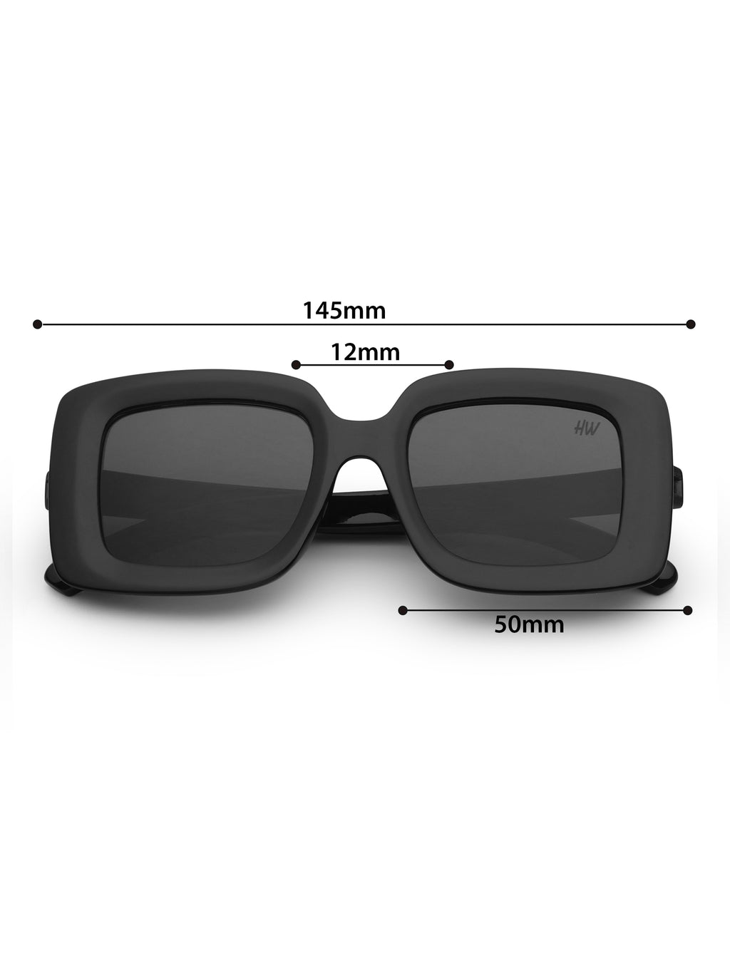 Women's Square Black Oversize Sunglasses