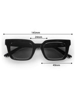 Women's Black UV Protected Rectangular Sunglasses