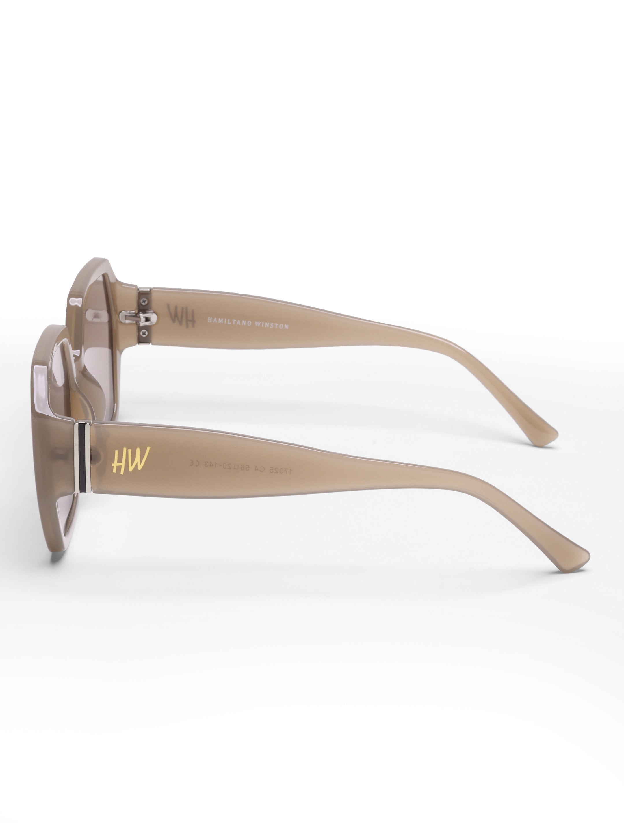 Kaira Oversized Hexagon Peach UV Protected Womens Sunglasses
