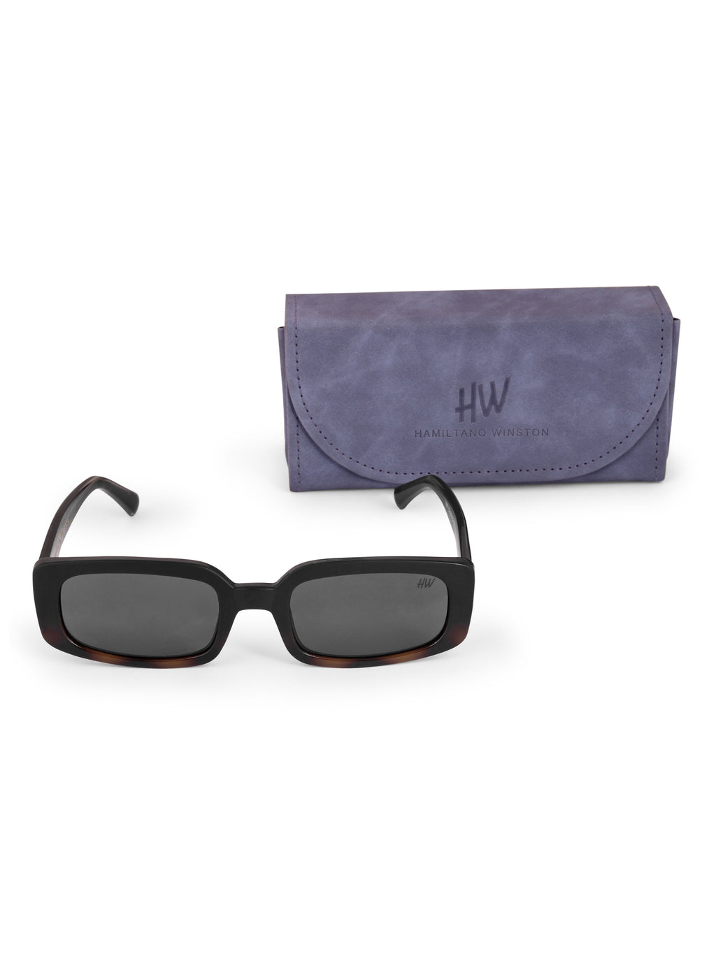 Women's Black Leopard Rectangular UV Protected Sunglasses