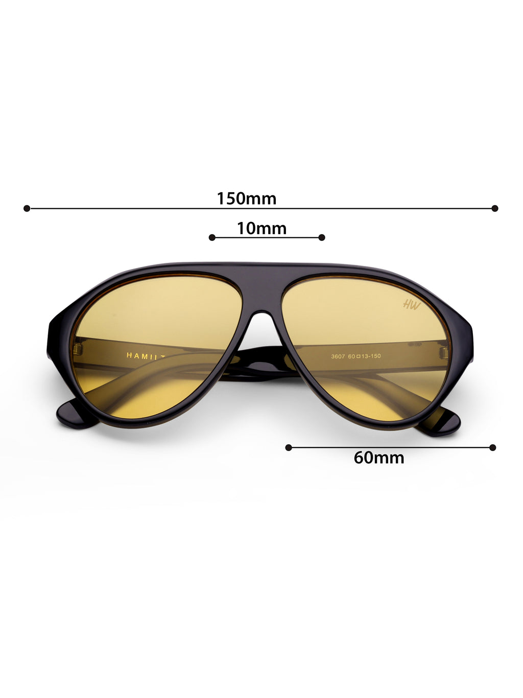 Men's Black Yellow Aviator UV Protected Sunglasses