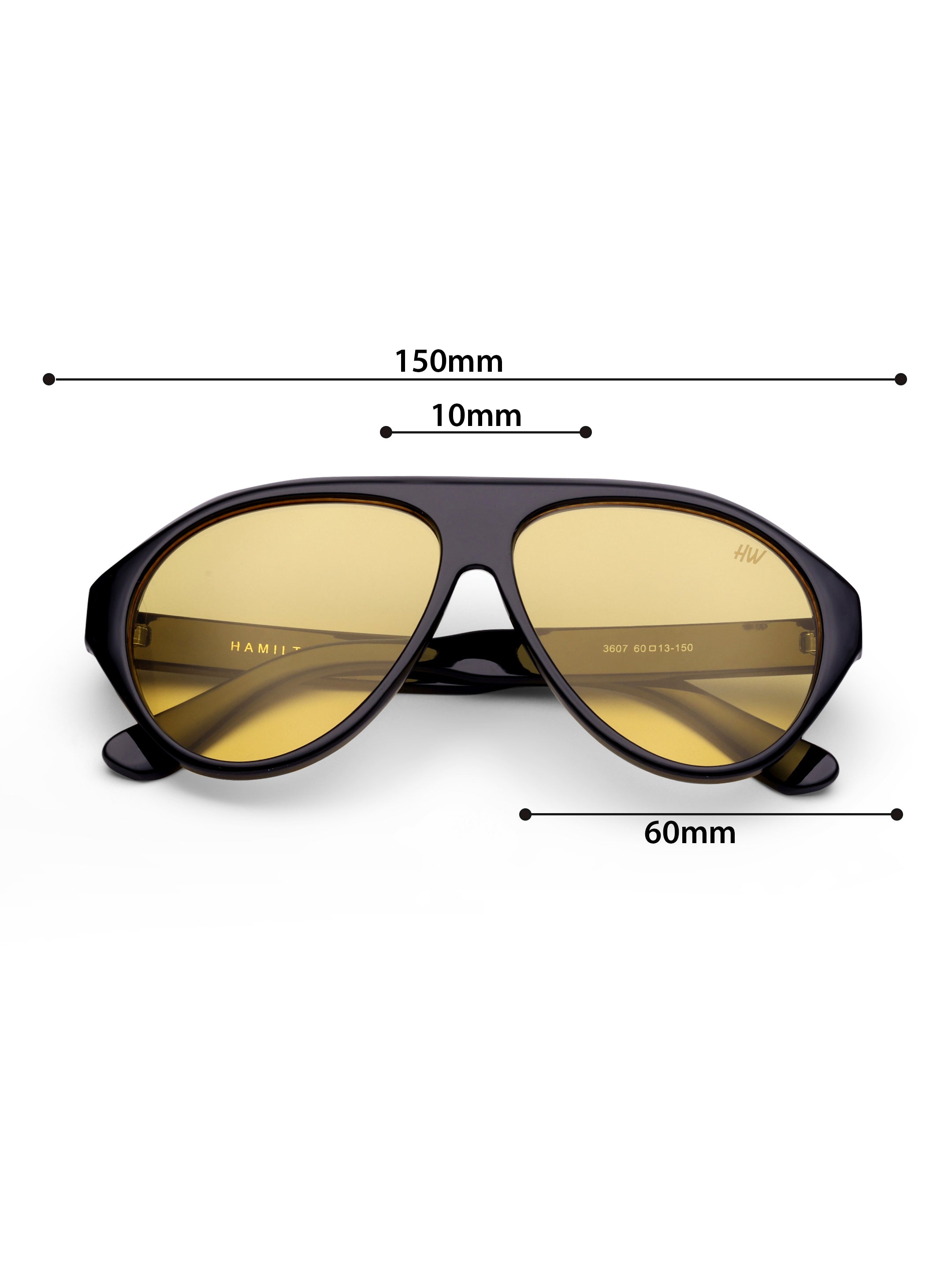 Men's Black Yellow Aviator UV Protected Sunglasses