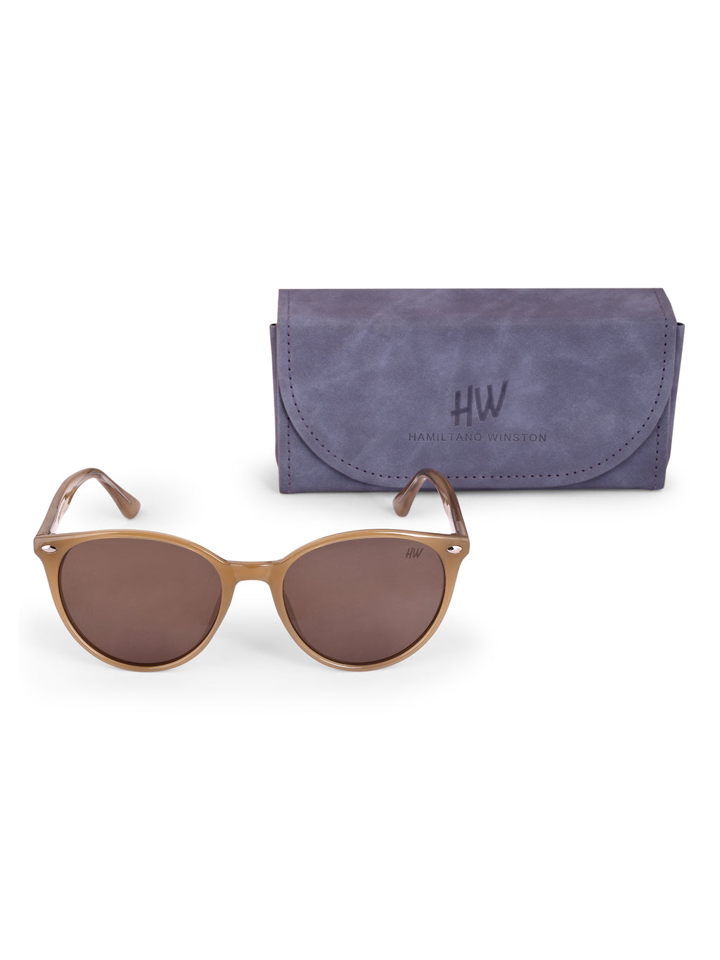 Women's Oval Brown UV Protected Sunglasses