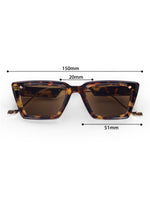 Women's Leopard Brown Wayfarer Rectangular Sunglasses