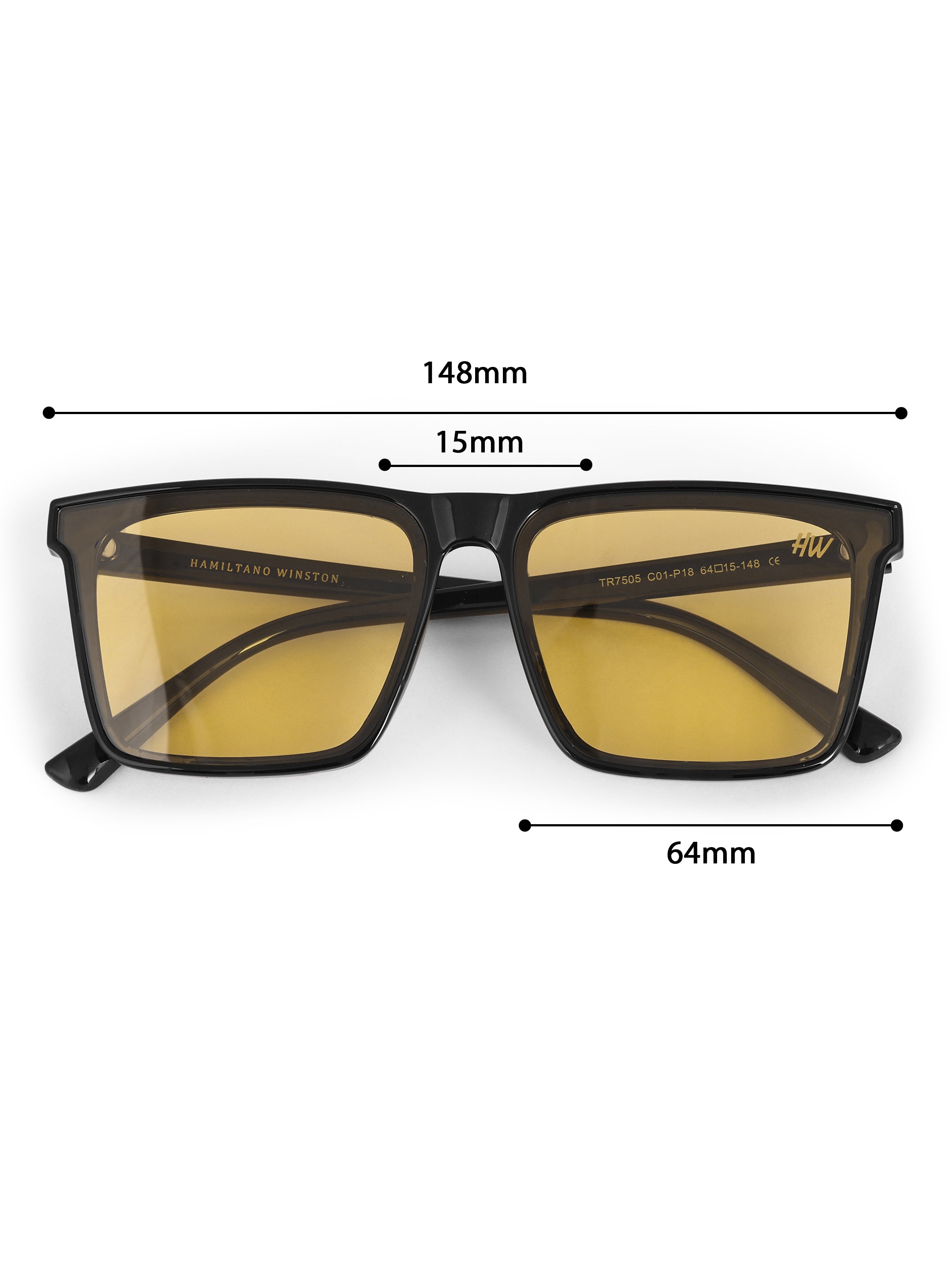 Men's Classic Yellow Wayfarer Sunglasses