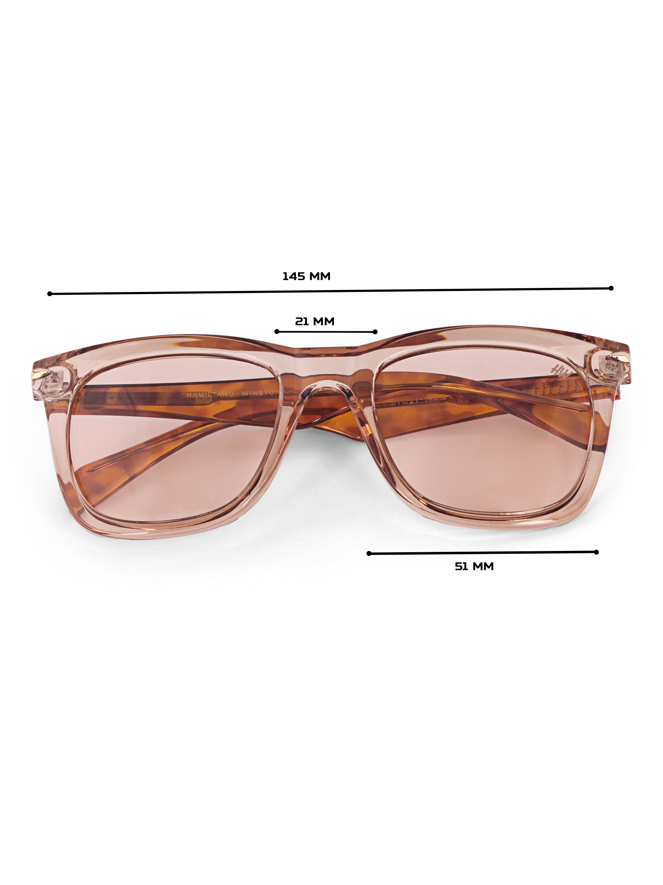 Women's Peach Rectangular Sunglasses