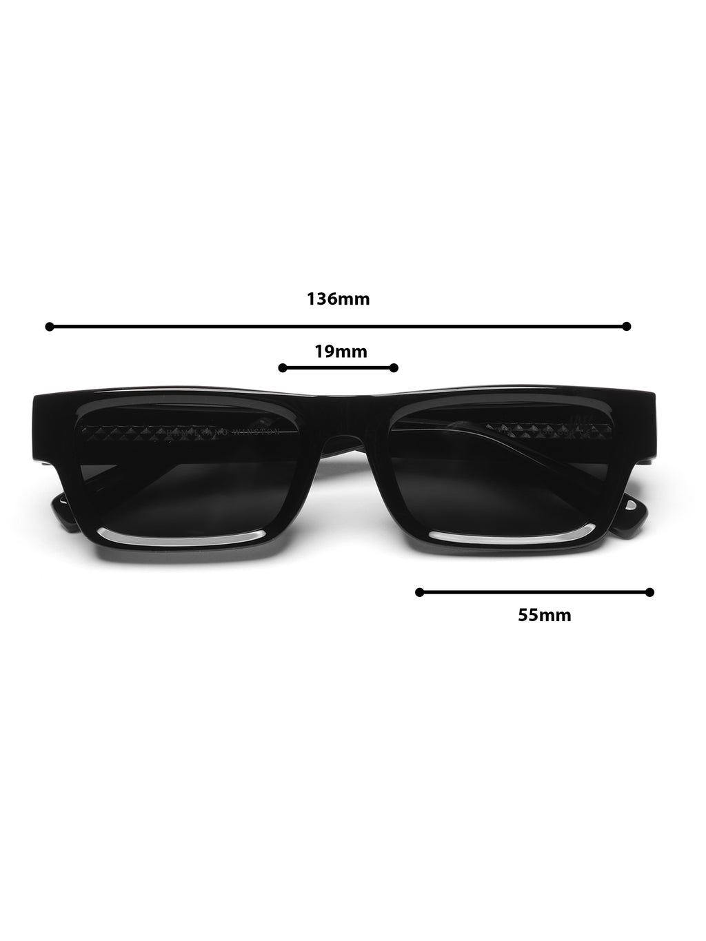Zevron Black Wayfarer Mens Sunglasses