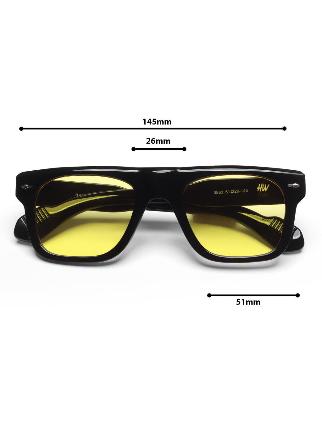 Kaelis Yellow Wayfarer Mens Sunglasses