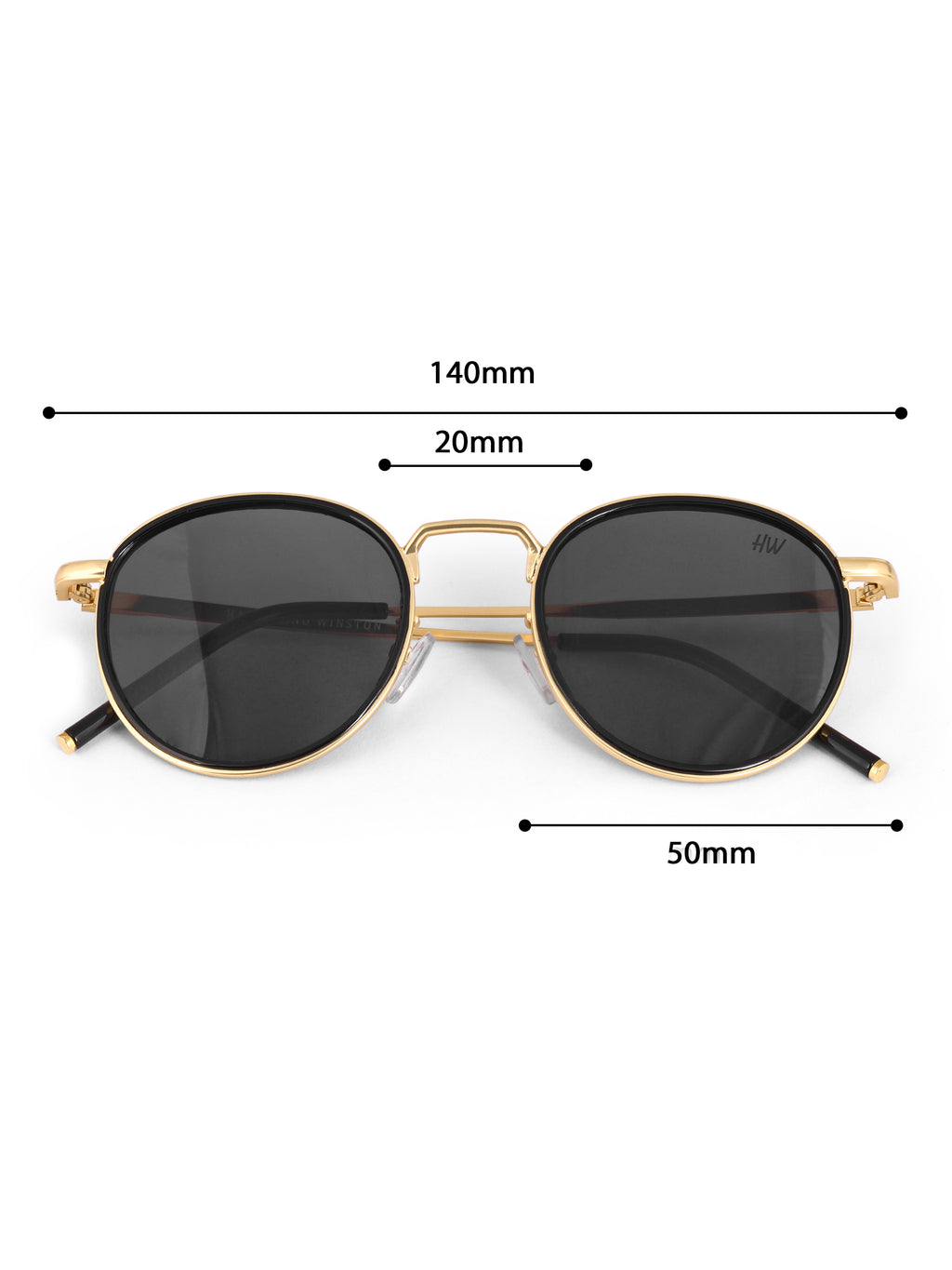 Men's Golden Black Round UV Protected Sunglasses